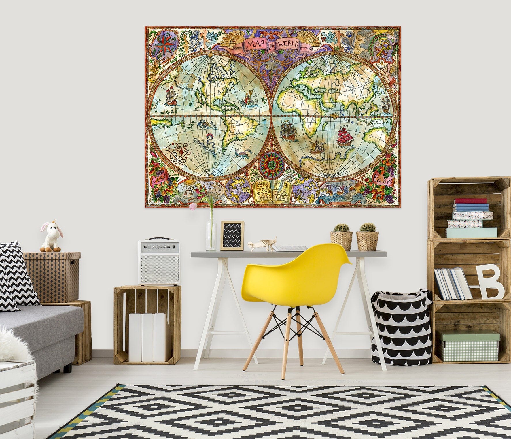 3D Precision Painting 230 World Map Wall Sticker Wallpaper AJ Wallpaper 2 