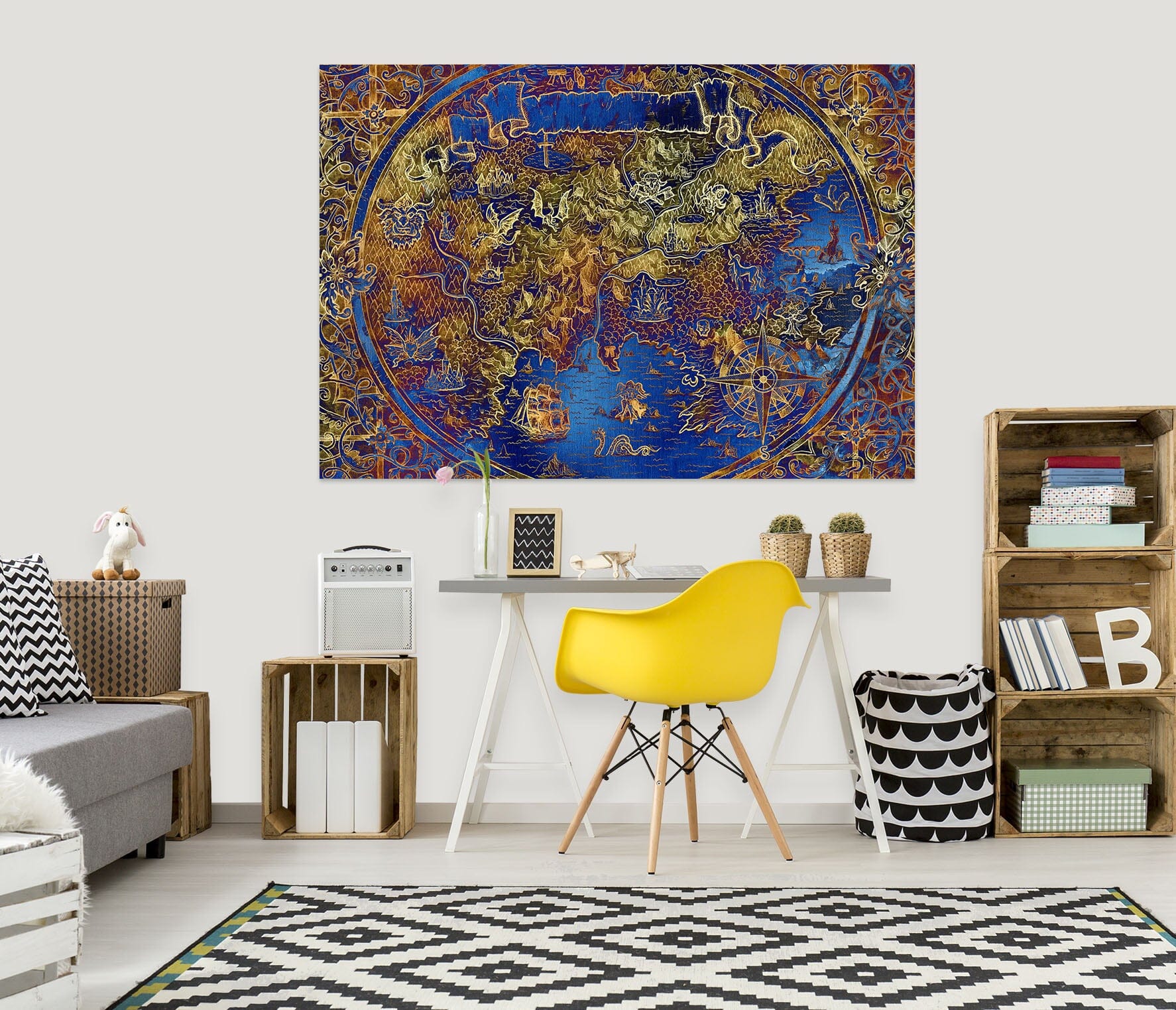 3D Blue Globe 281 World Map Wall Sticker Wallpaper AJ Wallpaper 2 