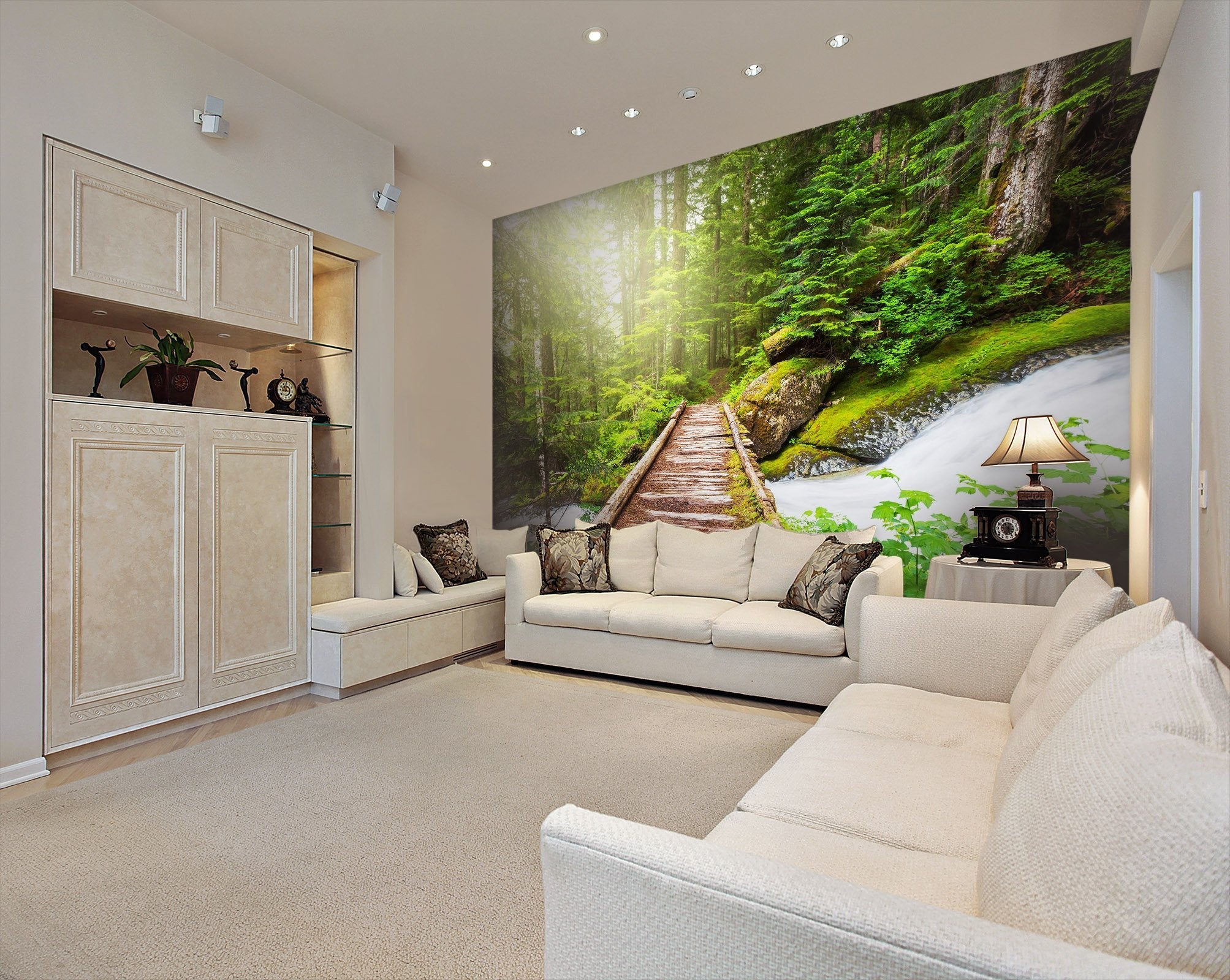 3D Wooden bridge in the forest 26 Wall Murals Wallpaper AJ Wallpaper 