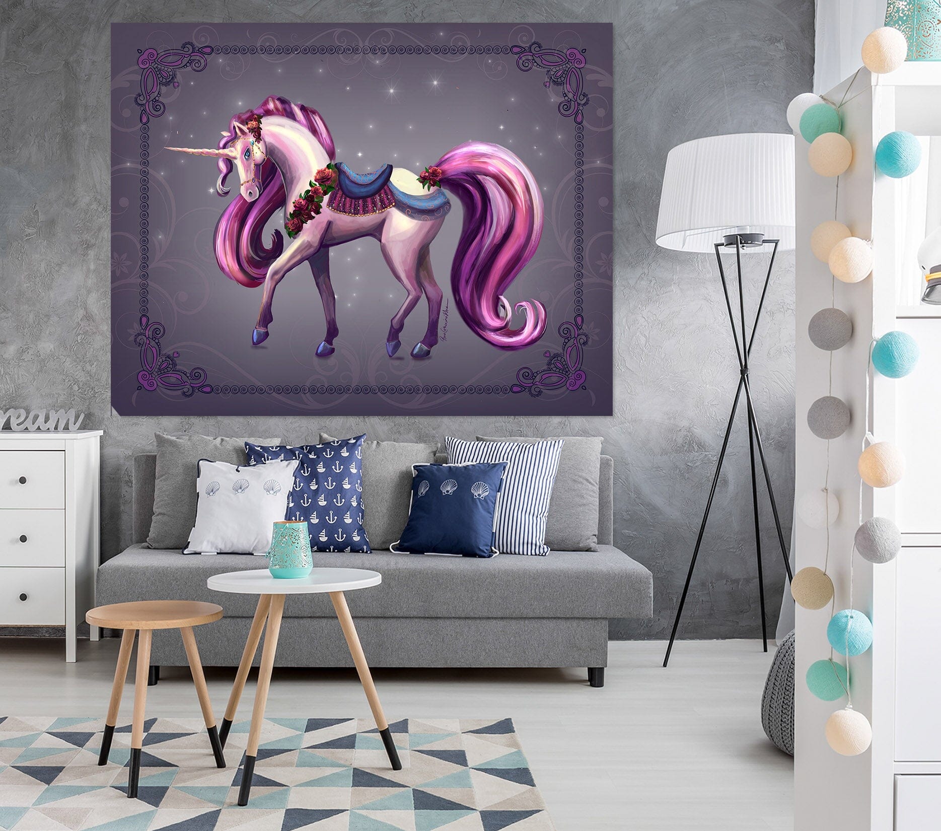 3D Cute Unicorn 114 Rose Catherine Khan Wall Sticker Wallpaper AJ Wallpaper 2 