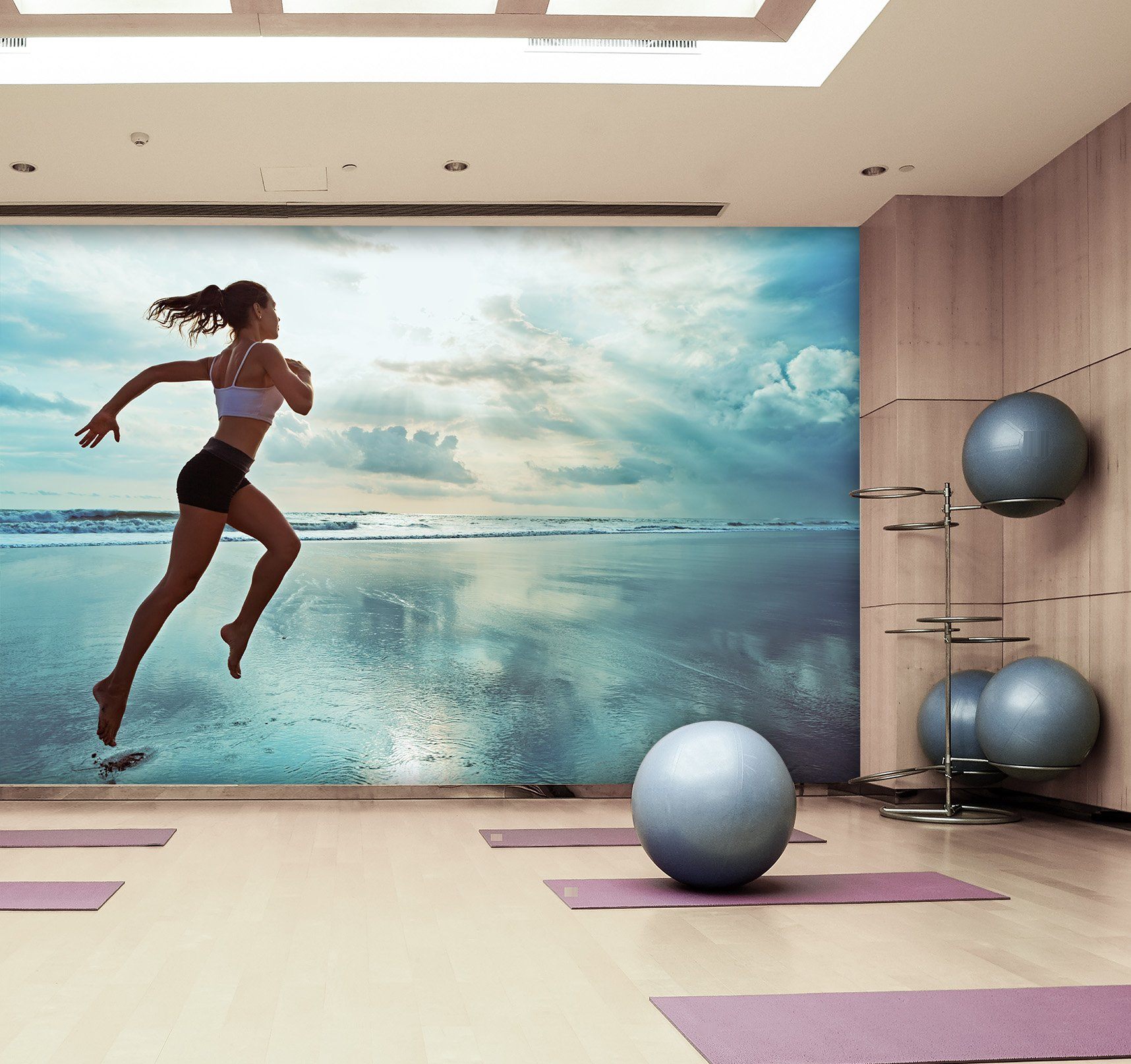 3D Beach Running 040 Wall Murals Wallpaper AJ Wallpaper 2 