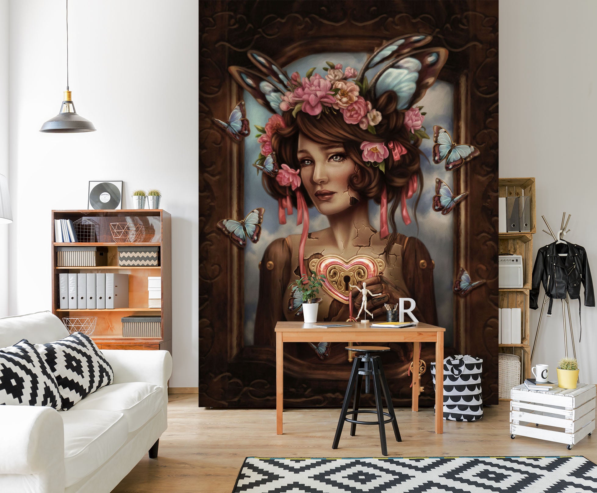 3D Butterfly Woman 8802 Brigid Ashwood Wall Mural Wall Murals