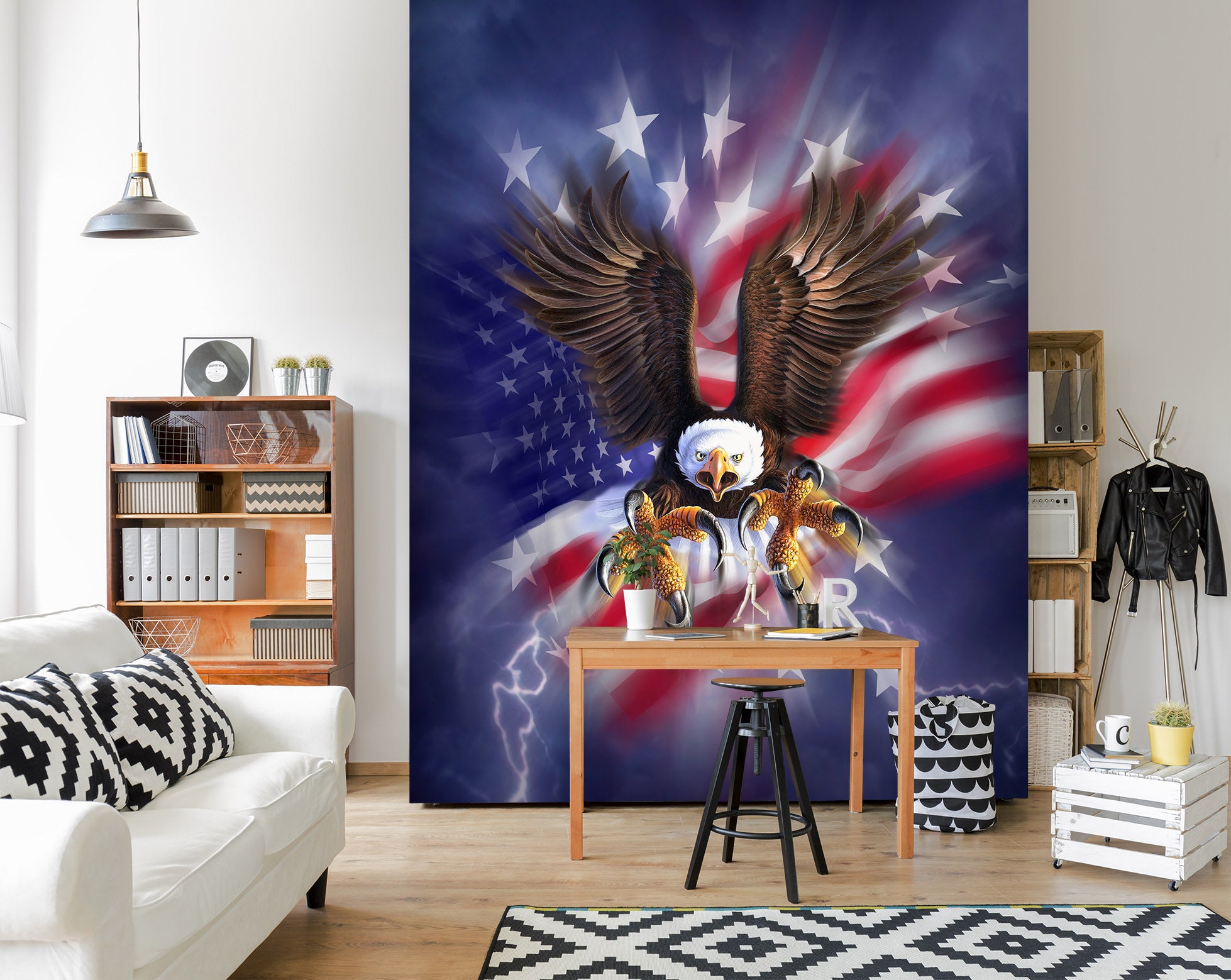 3D Patriotic Eagle 85031 Jerry LoFaro Wall Mural Wall Murals