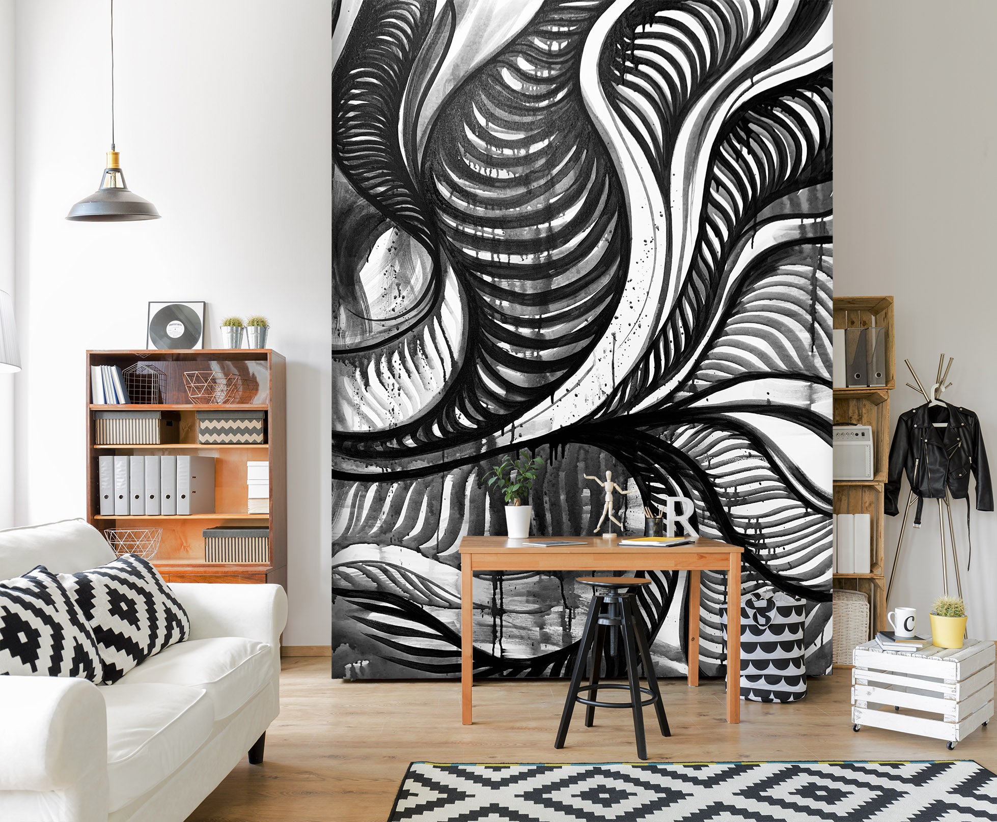 3D Line Drawing 1284 Jacqueline Reynoso Wall Mural Wall Murals