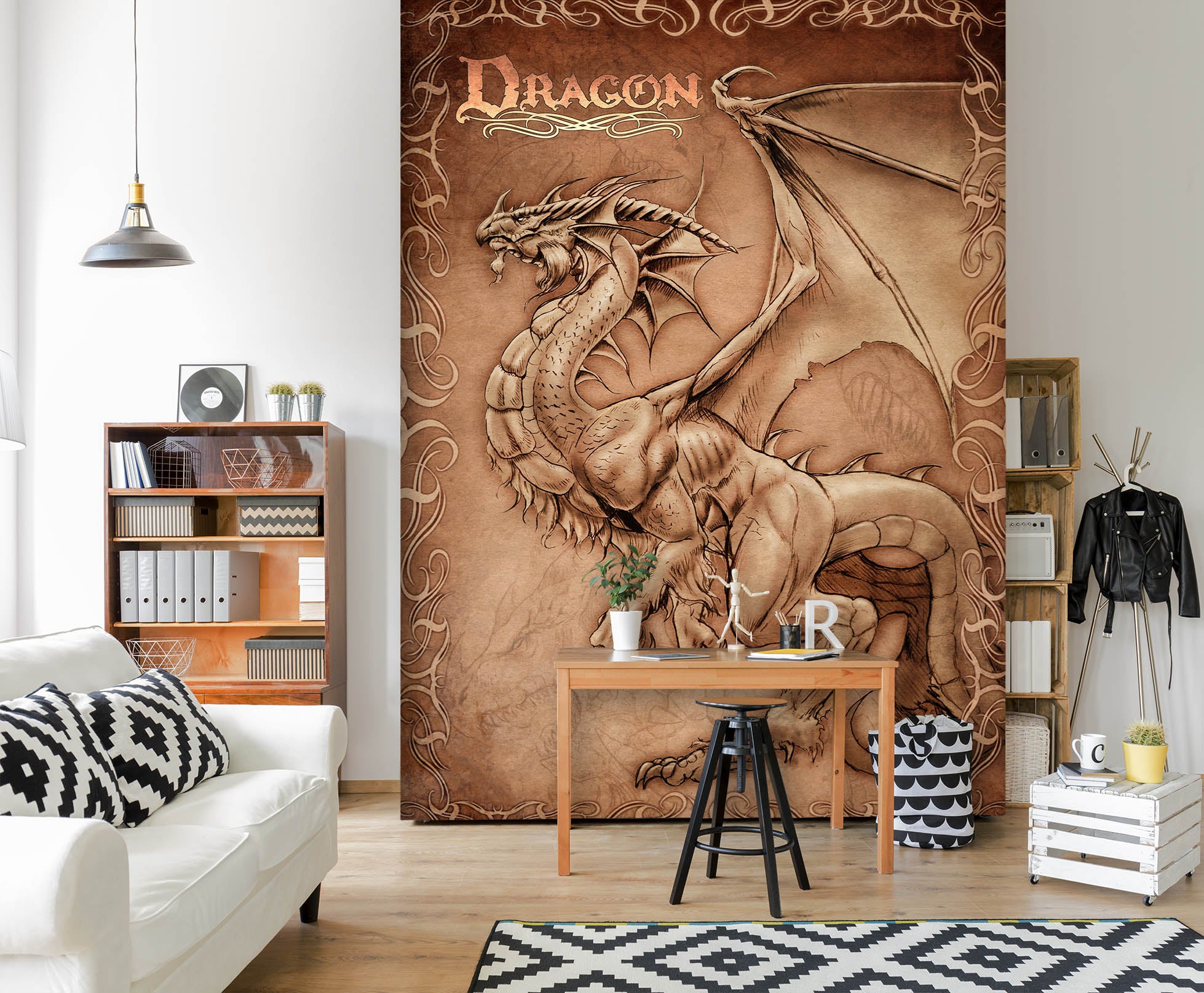 3D Dragon Painting 5034 Tom Wood Wall Mural Wall Murals