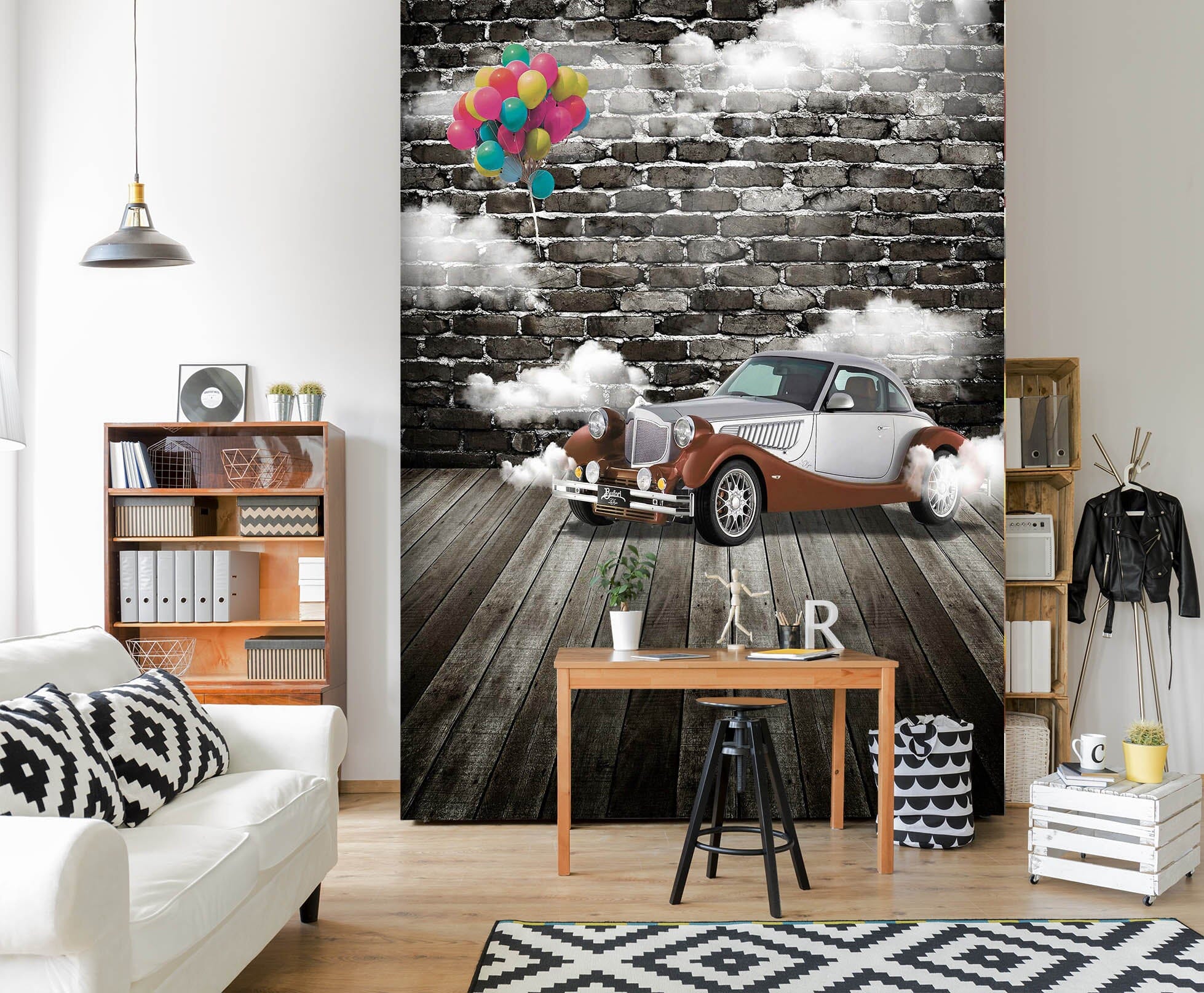 3D Colorful Balloon Car 106 Wall Murals Wallpaper AJ Wallpaper 2 