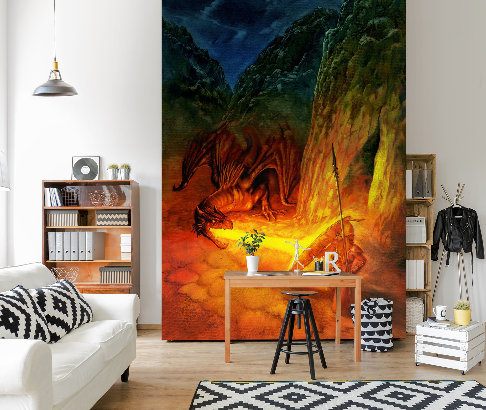 3D Spitfire Dragon 7135 Ciruelo Wall Mural Wall Murals