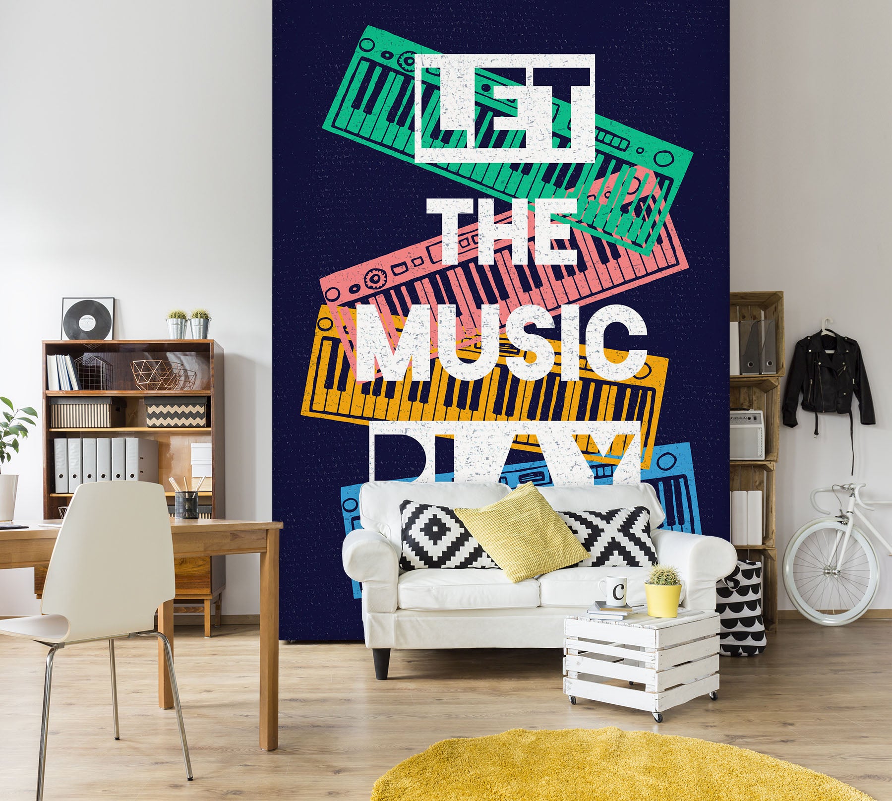 3D Color Piano Letters 58100 Wall Murals