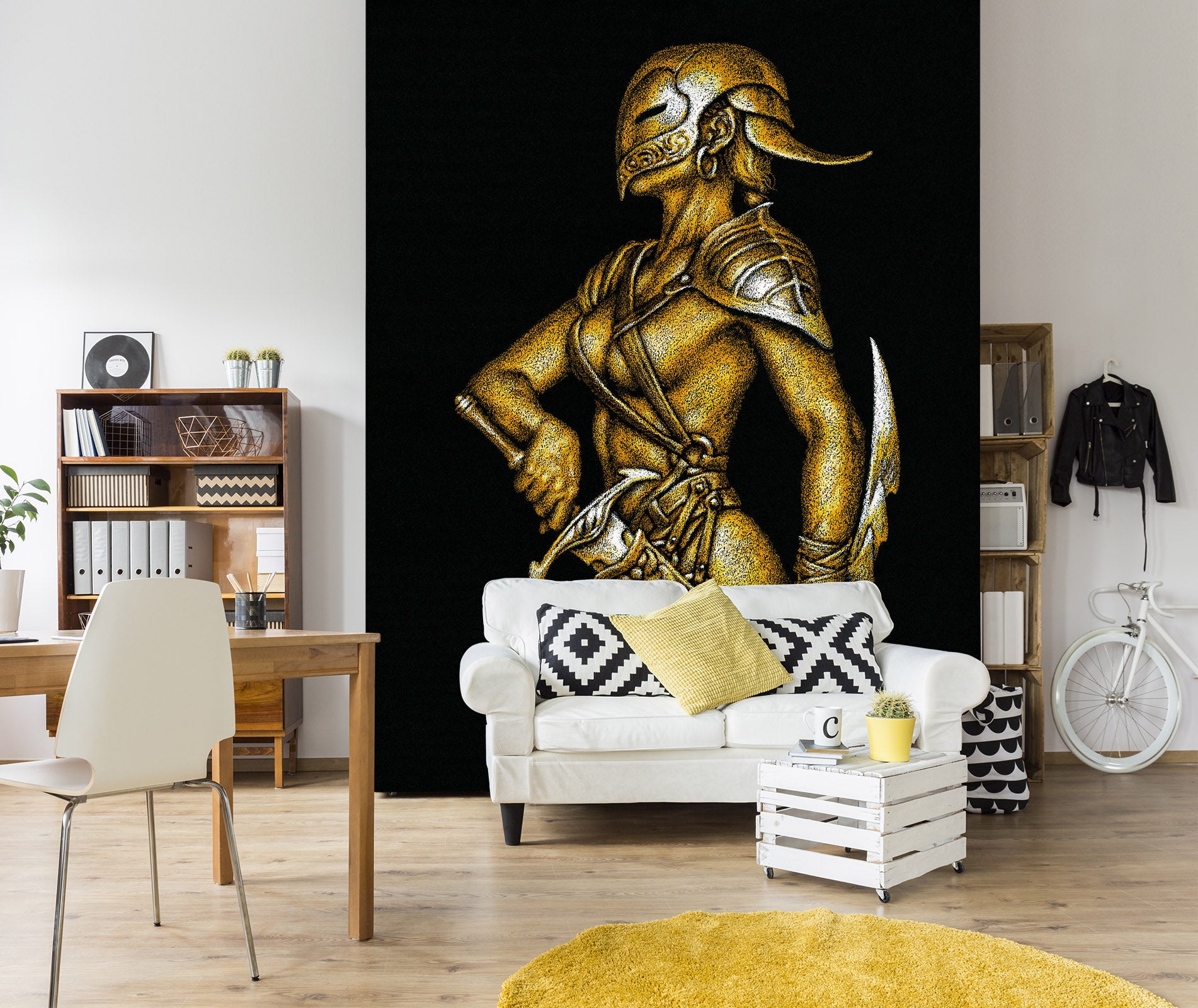 3D Sword Mask Man 7131 Ciruelo Wall Mural Wall Murals