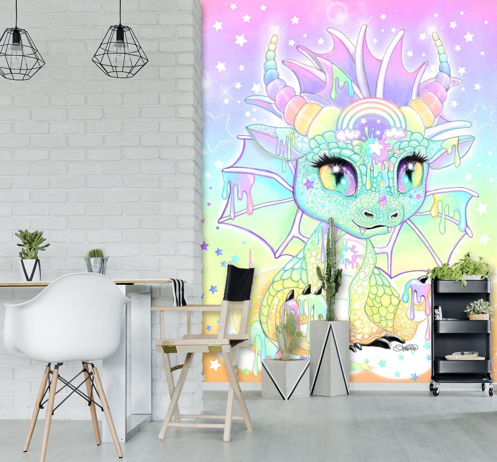 3D Rainbow Cartoon Dragon 8472 Sheena Pike Wall Mural Wall Murals