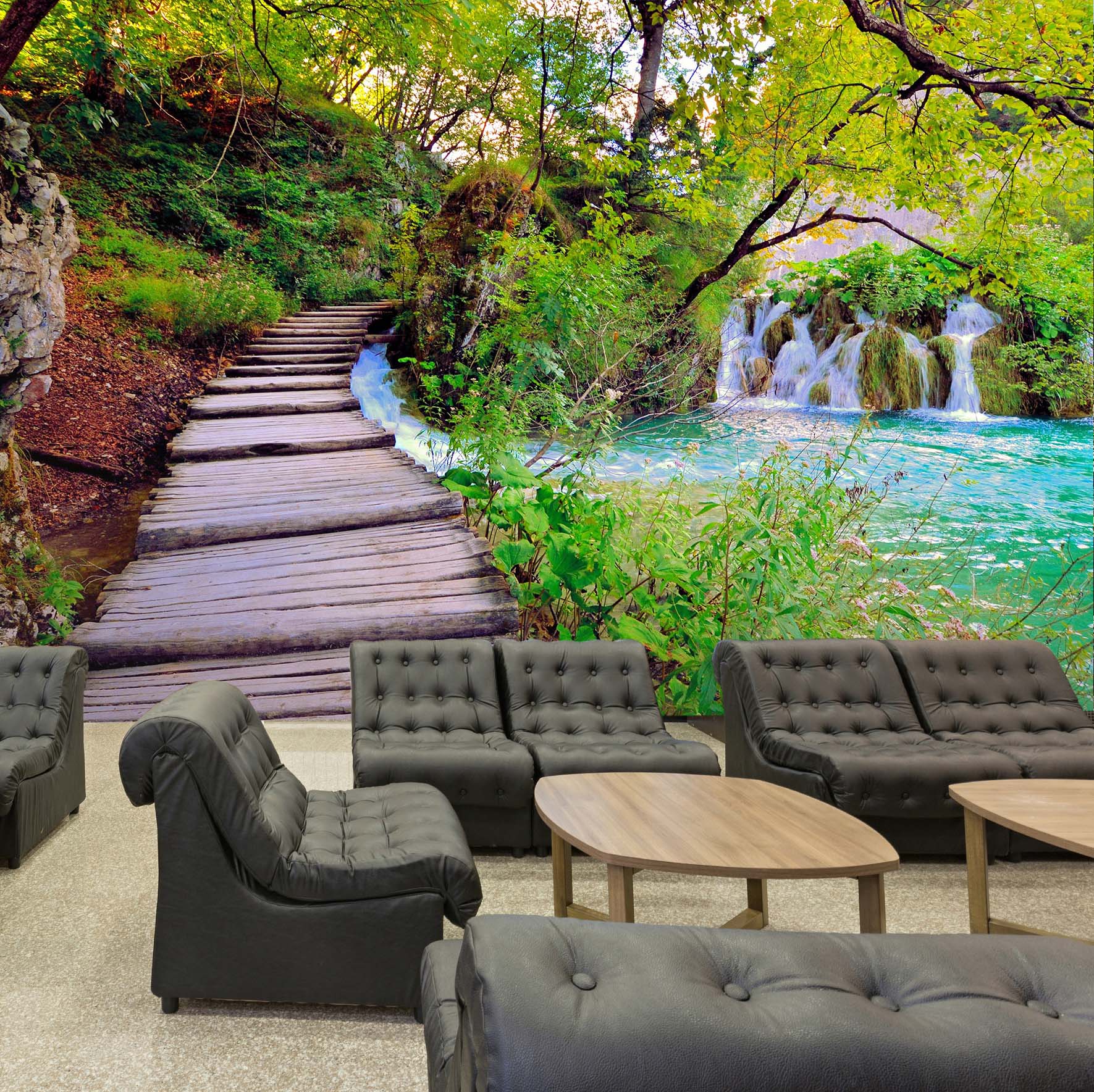 3D Small Road Waterfall 45 Wall Murals Wallpaper AJ Wallpaper 2 