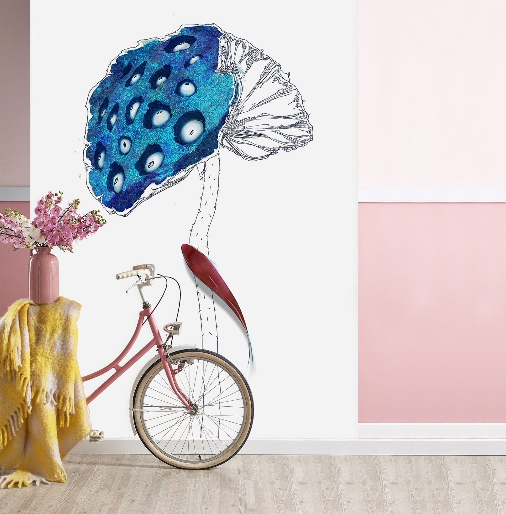 3D Blue Lotus 1818 Wall Murals Wallpaper AJ Wallpaper 2 