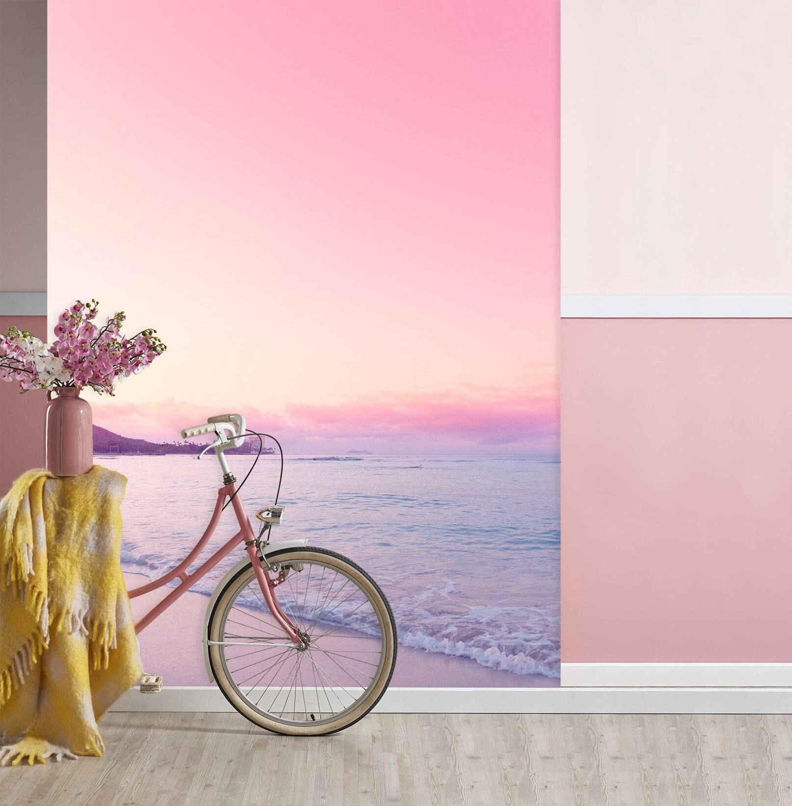 3D Pink Sunset 1303 Noirblanc777 Wall Mural Wall Murals Wallpaper AJ Wallpaper 2 