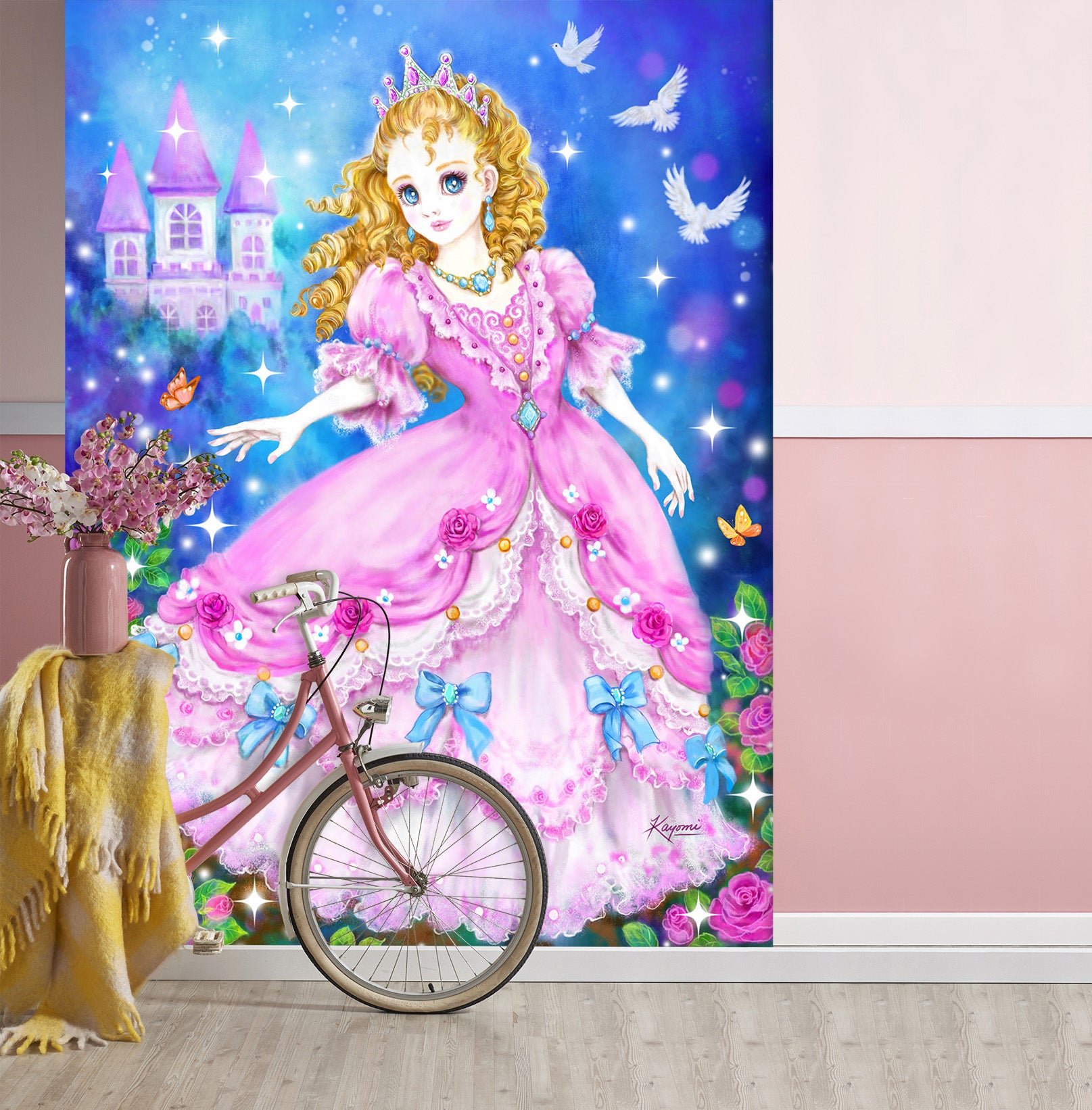 3D Pink Princess 5566 Kayomi Harai Wall Mural Wall Murals