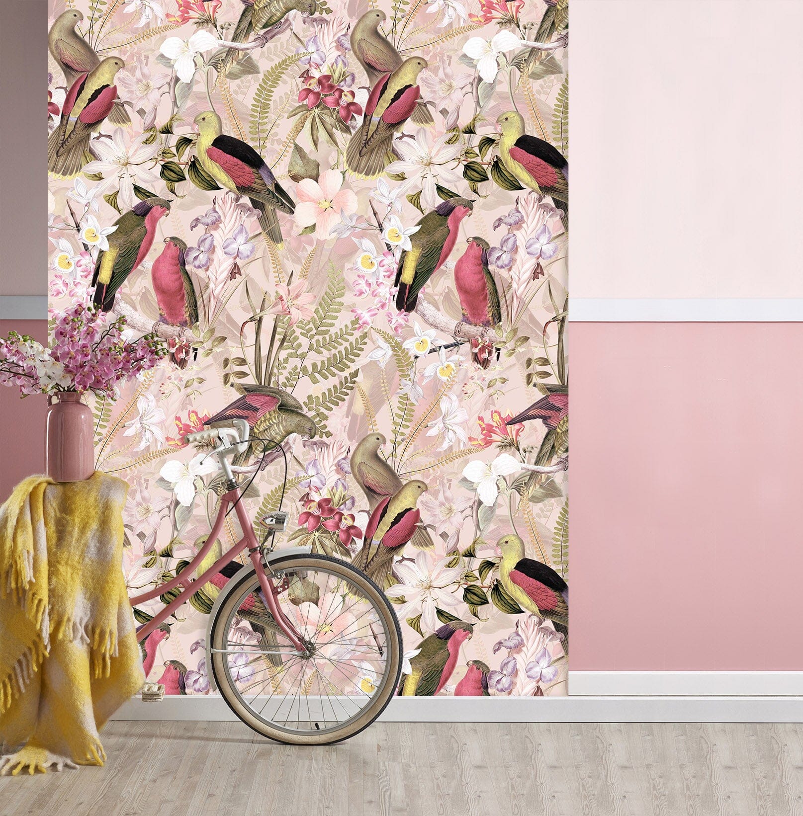 3D Bird Flowers 1399 Uta Naumann Wall Mural Wall Murals Wallpaper AJ Wallpaper 2 