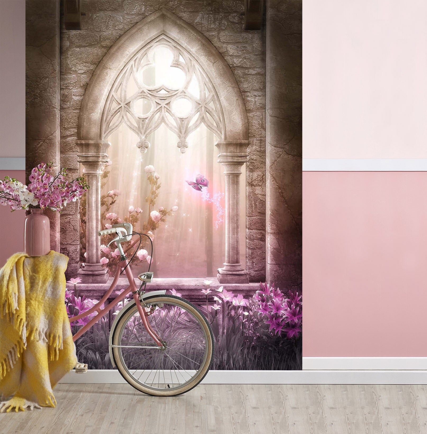 3D Fantasy Pink Arch 078 Wall Murals Wallpaper AJ Wallpaper 2 
