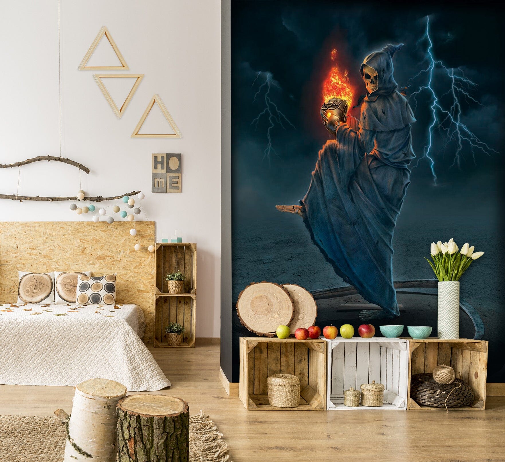 3D Hell WISP 1504 Wall Murals Exclusive Designer Vincent Wallpaper AJ Wallpaper 2 