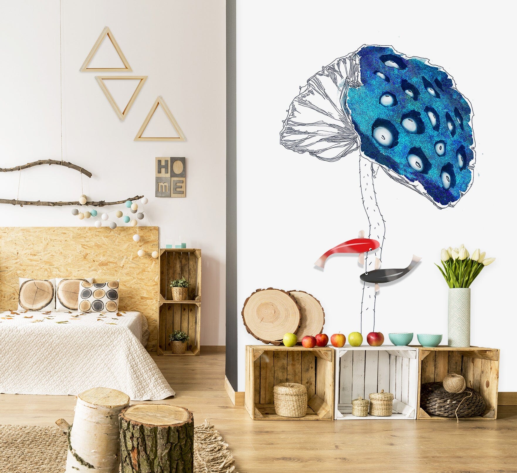 3D Fish Lotus 1820 Wall Murals Wallpaper AJ Wallpaper 2 