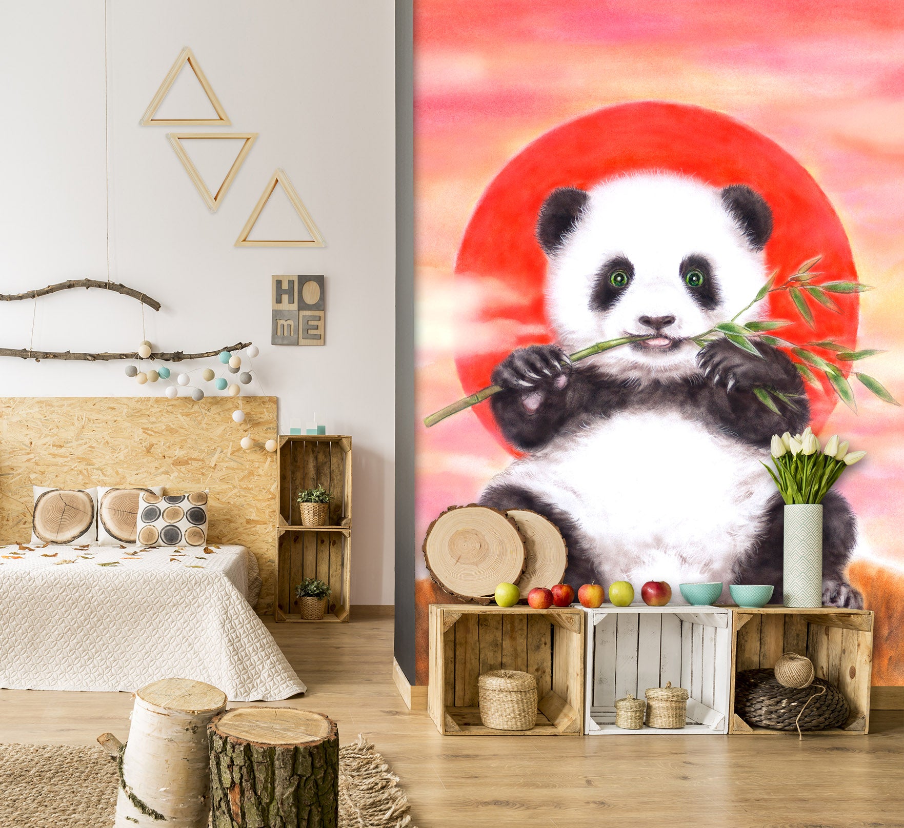 3D Sun Panda 5489 Kayomi Harai Wall Mural Wall Murals