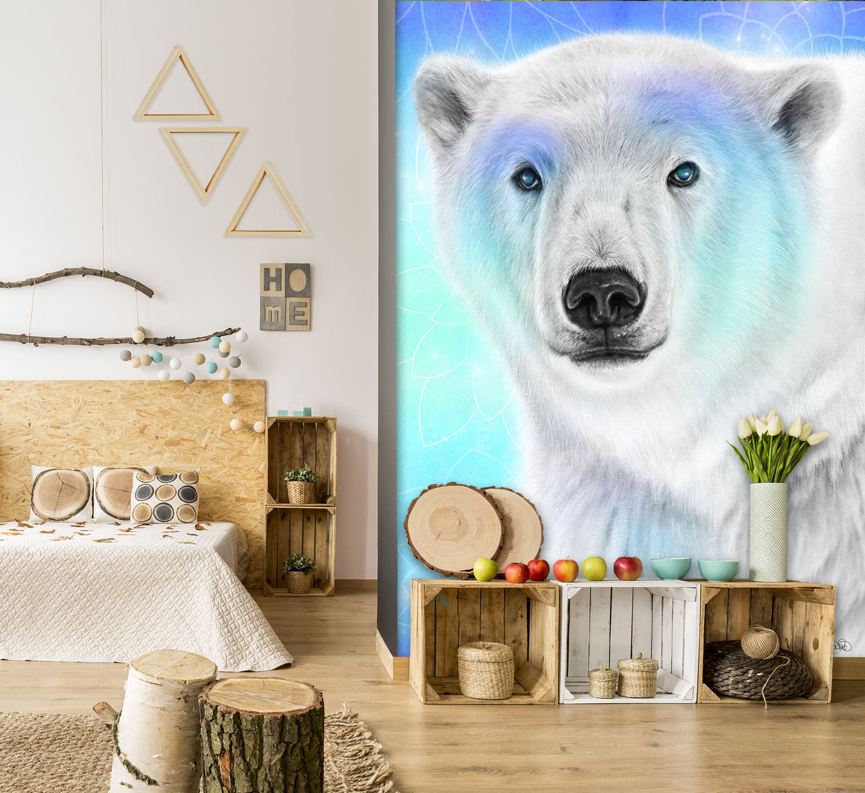 3D Polar Bear 8449 Sheena Pike Wall Mural Wall Murals