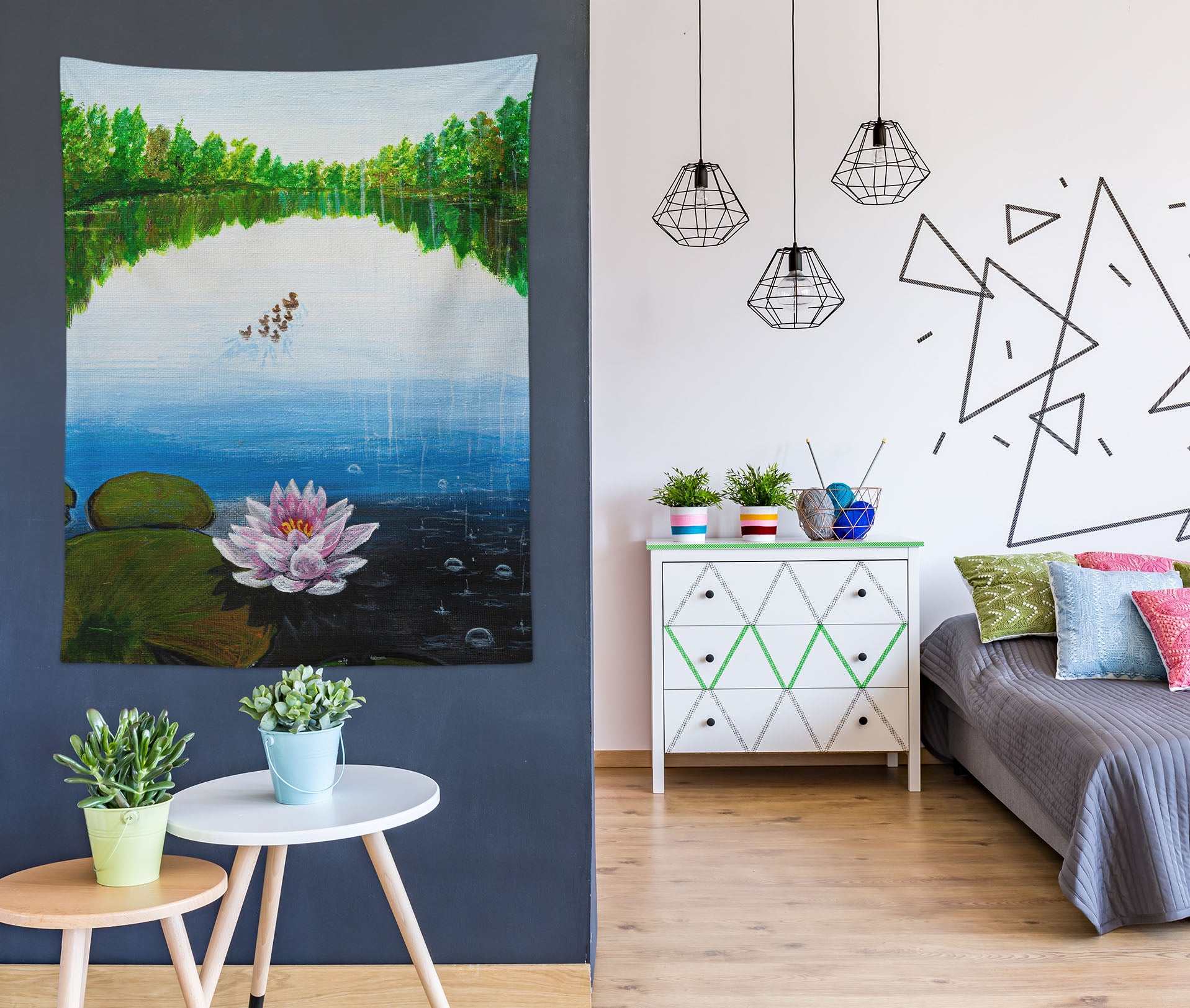 3D Lotus Pond 5292 Marina Zotova Tapestry Hanging Cloth Hang