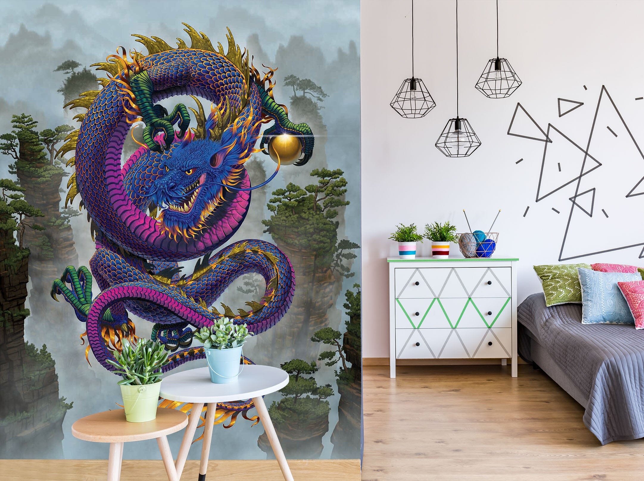 3D Purple Dragon 1518 Wall Murals Exclusive Designer Vincent Wallpaper AJ Wallpaper 2 