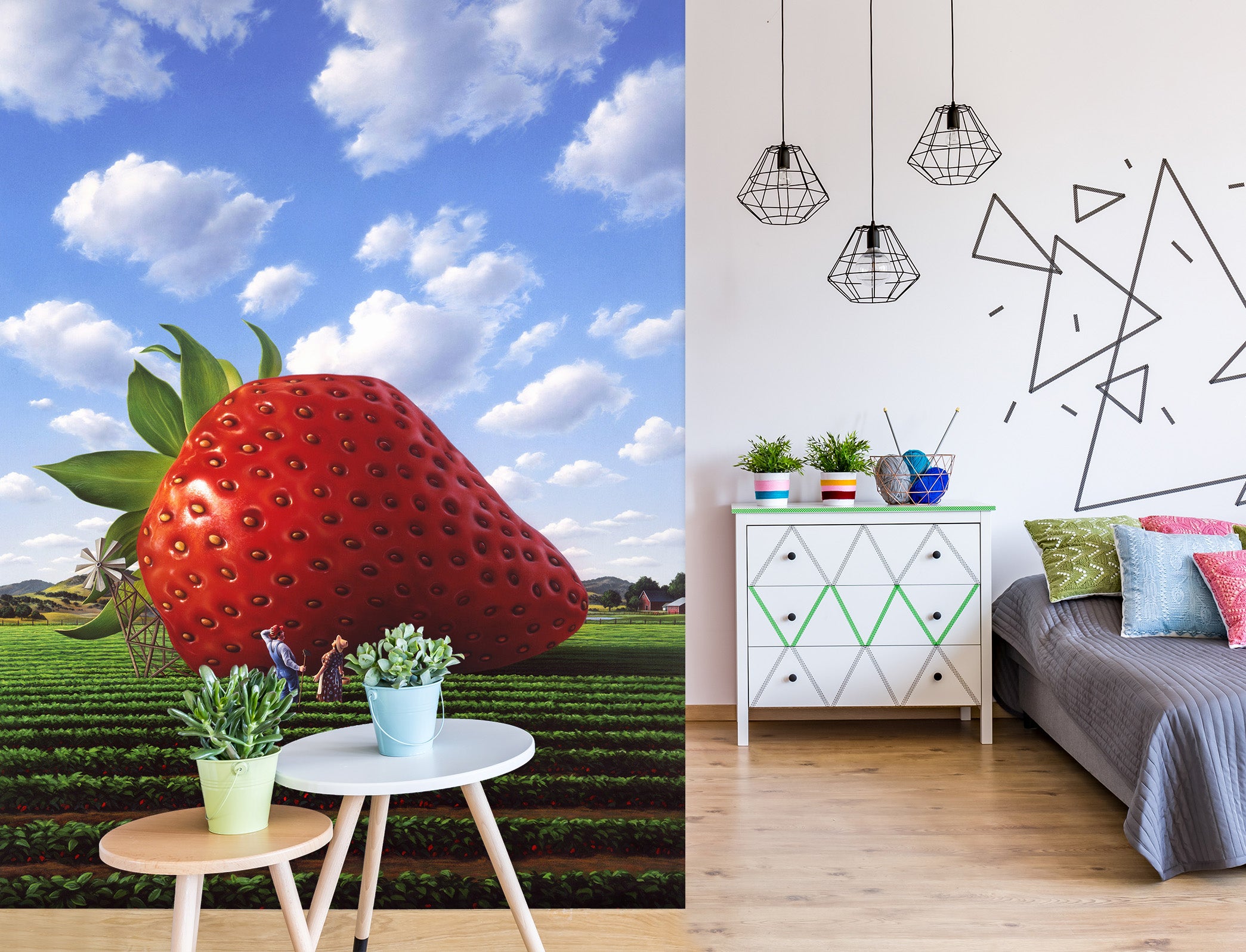 3D Giant Strawberry 85039 Jerry LoFaro Wall Mural Wall Murals