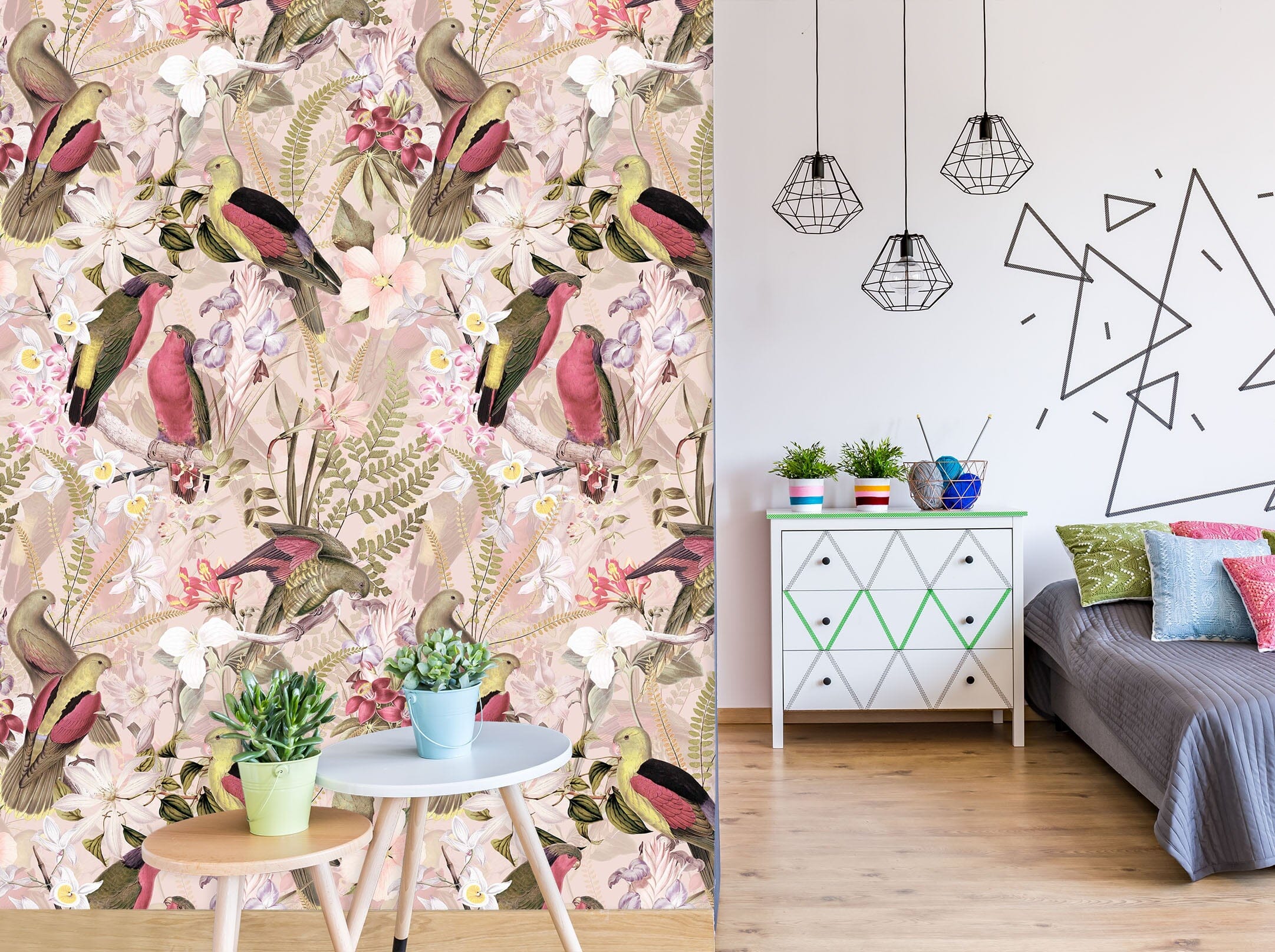 3D Bird Flowers 1399 Uta Naumann Wall Mural Wall Murals Wallpaper AJ Wallpaper 2 