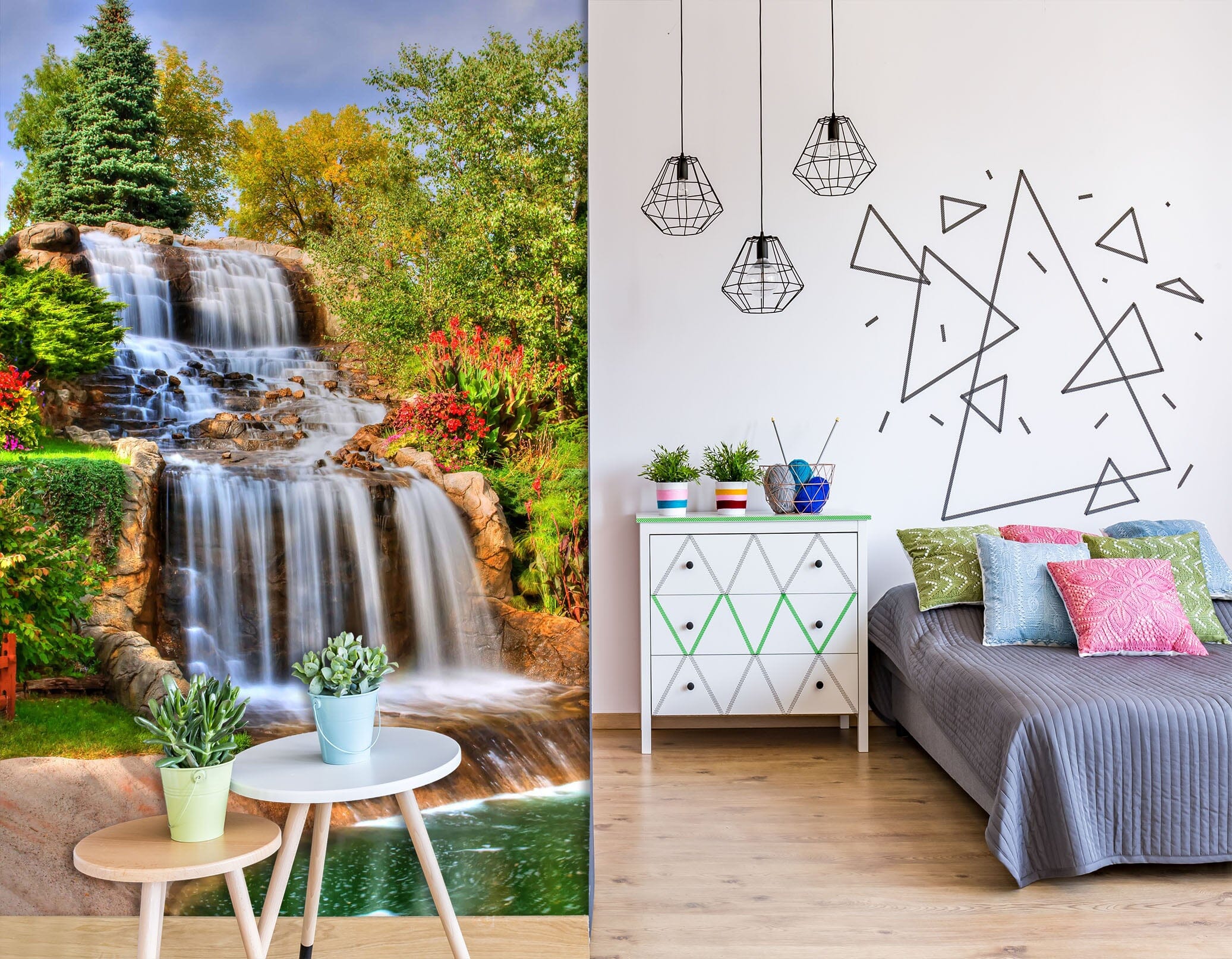 3D Forest Waterfall 1965 Wall Murals Wallpaper AJ Wallpaper 2 