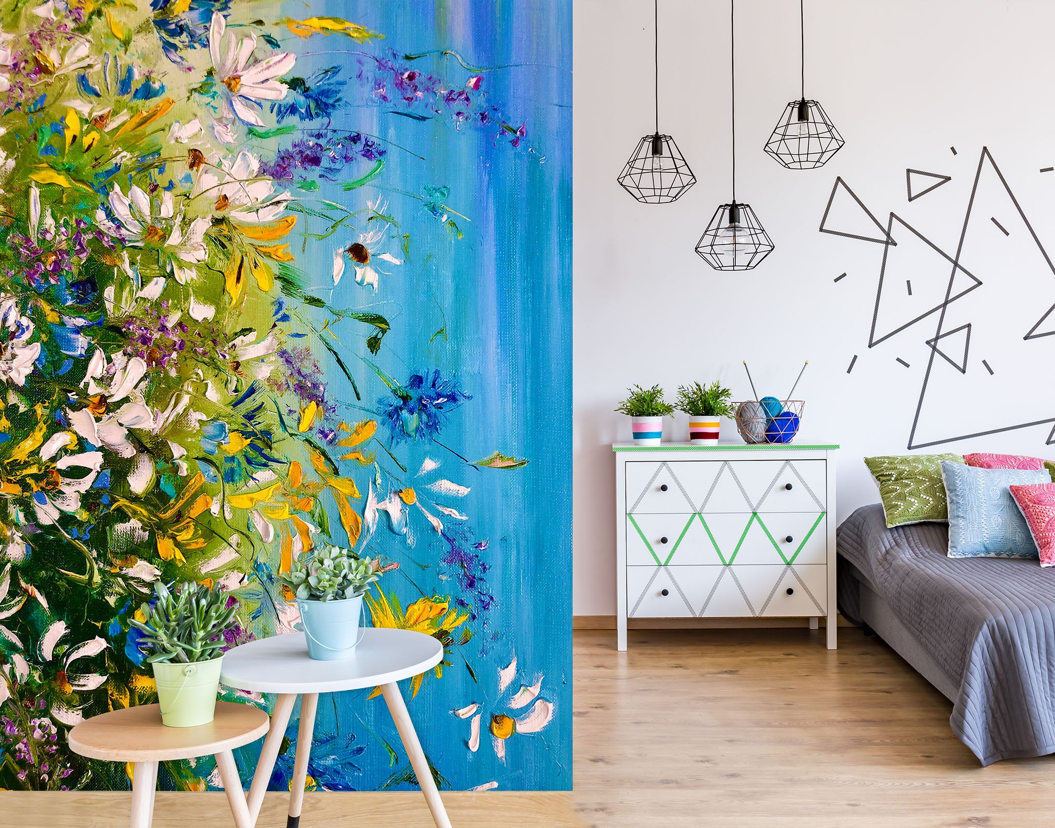 3D Colorful Daisies 293 Skromova Marina Wall Mural Wall Murals