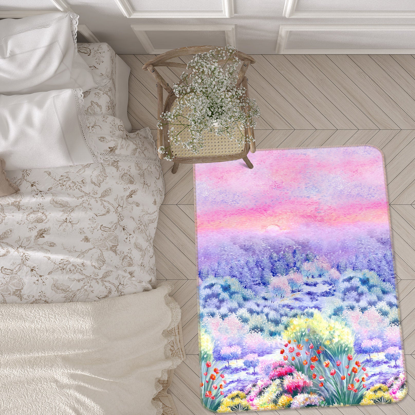 3D Flower Sea 26073 Non Slip Rug Mat