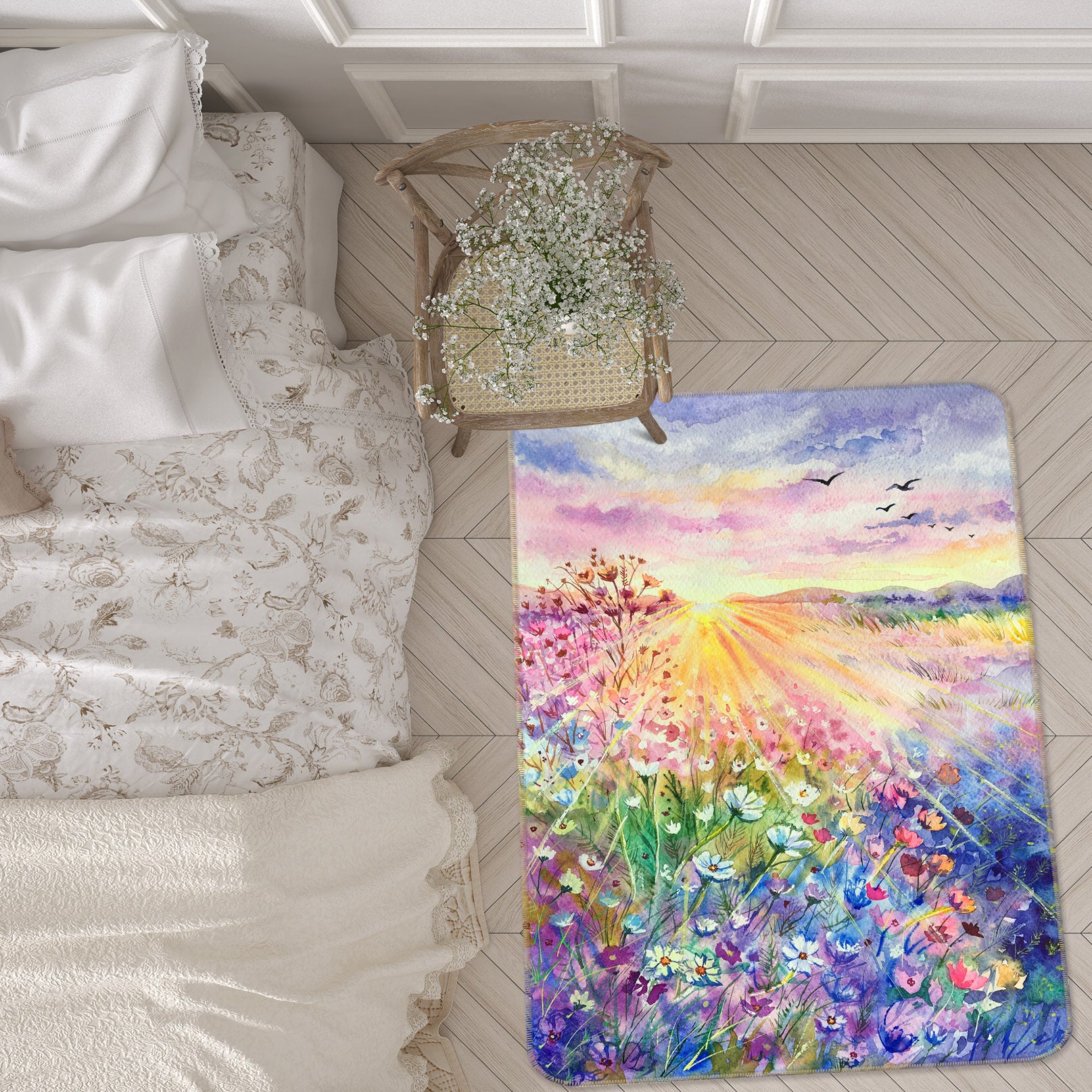 3D Flower Bush Sunlight 26099 Non Slip Rug Mat