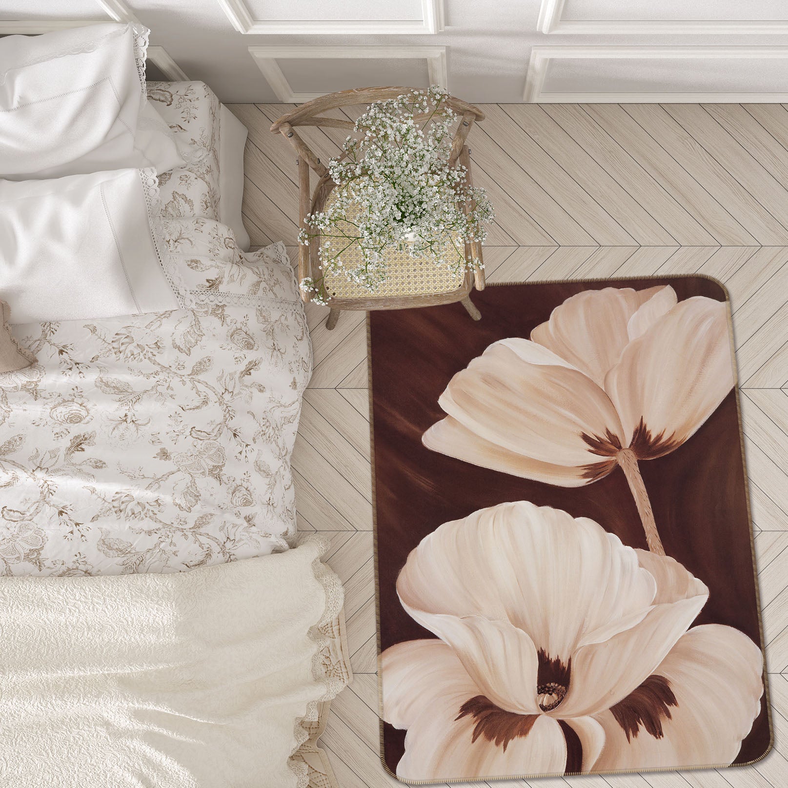 3D Flowers 33180 Non Slip Rug Mat