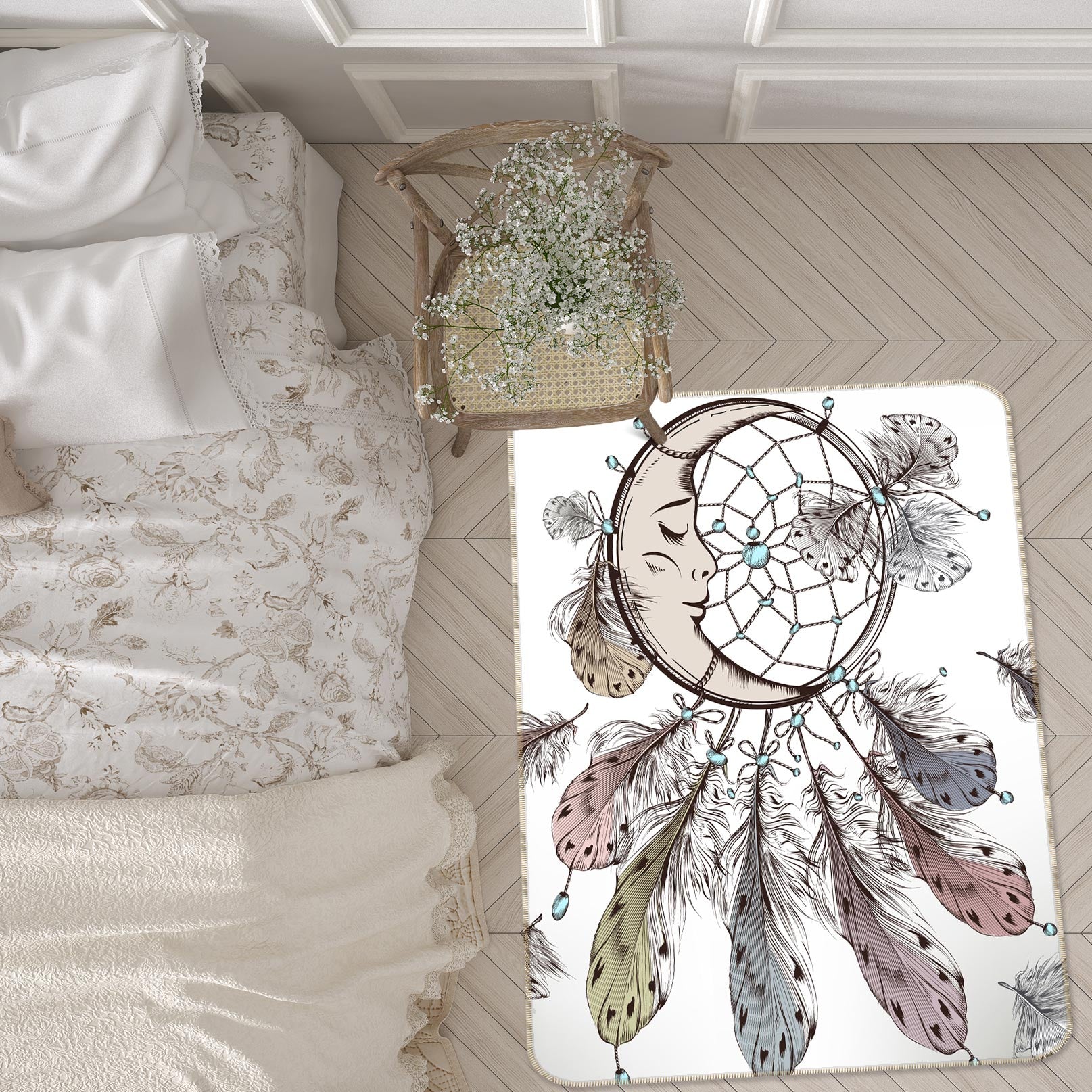 3D Moon Dream Catcher 37115 Non Slip Rug Mat