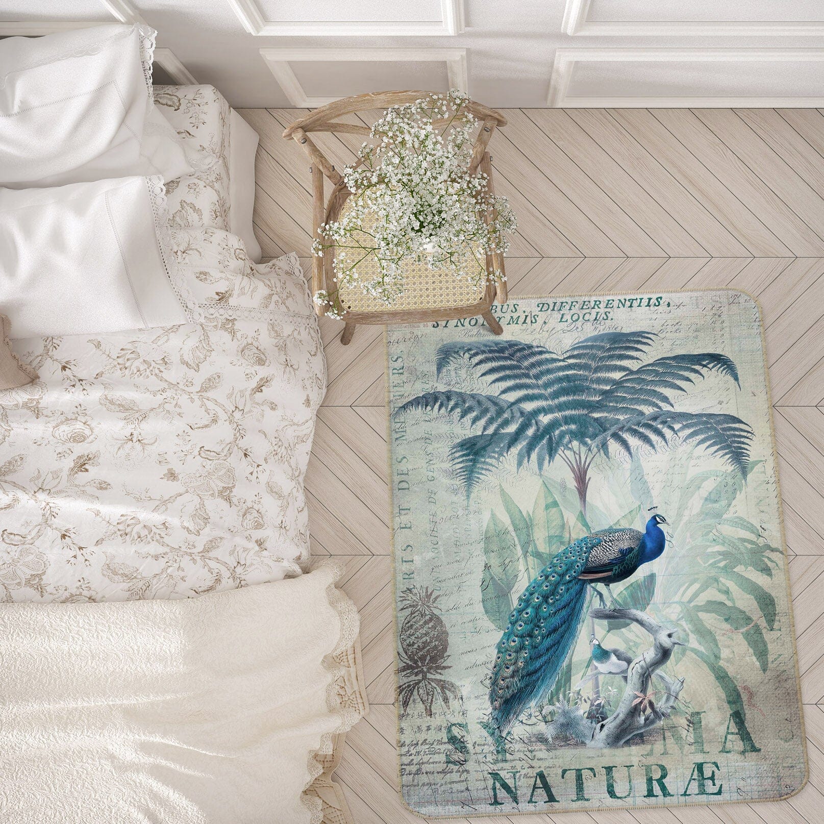 3D Wood Peacock 1027 Andrea haase Rug Non Slip Rug Mat Mat AJ Creativity Home 