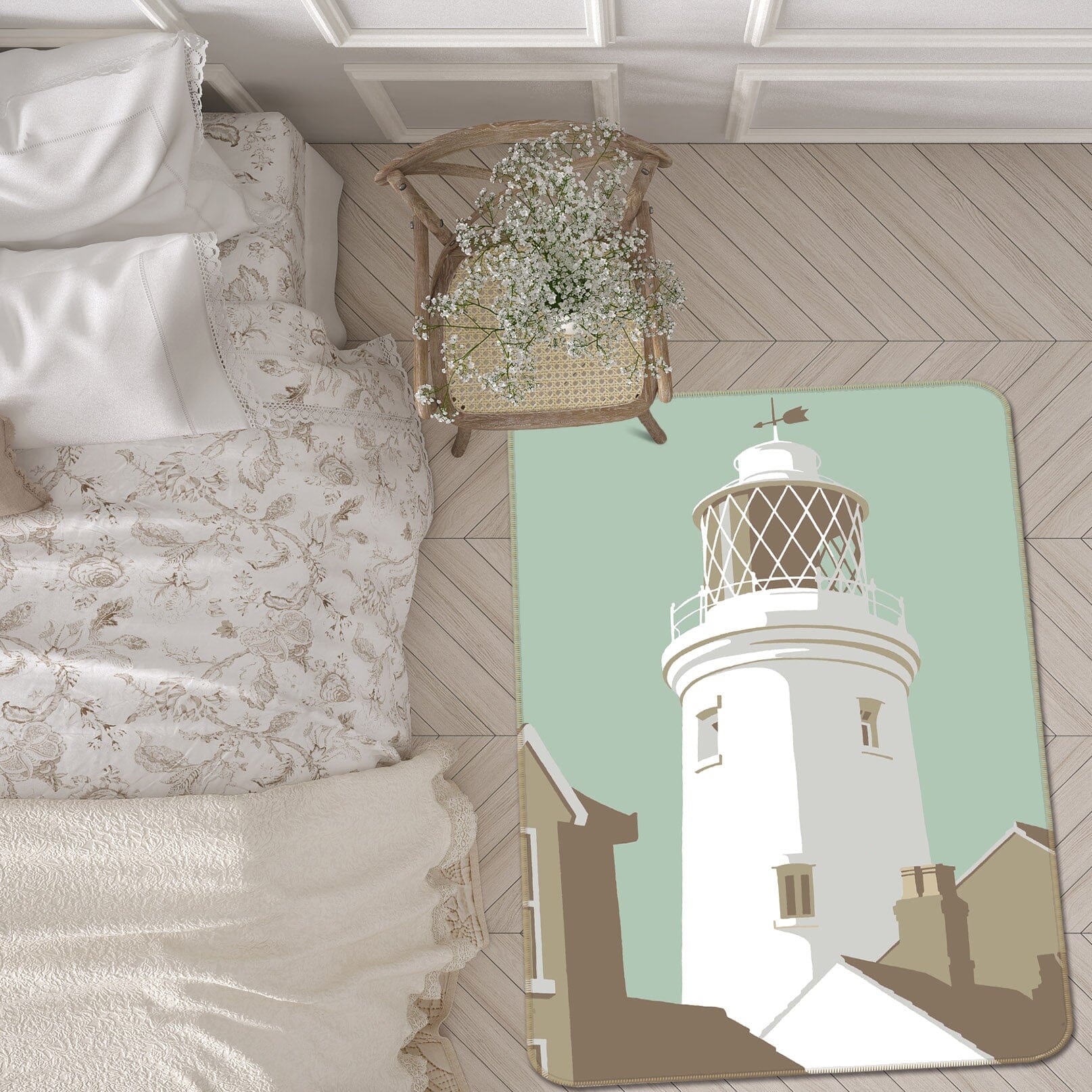 3D Southwold Lighthouse 1150 Steve Read Rug Non Slip Rug Mat Mat AJ Creativity Home 