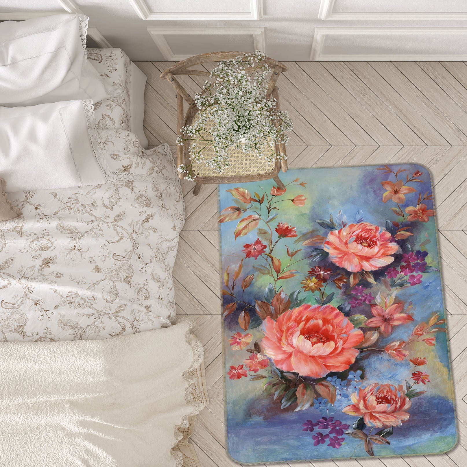 3D Flowers 26158 Non Slip Rug Mat