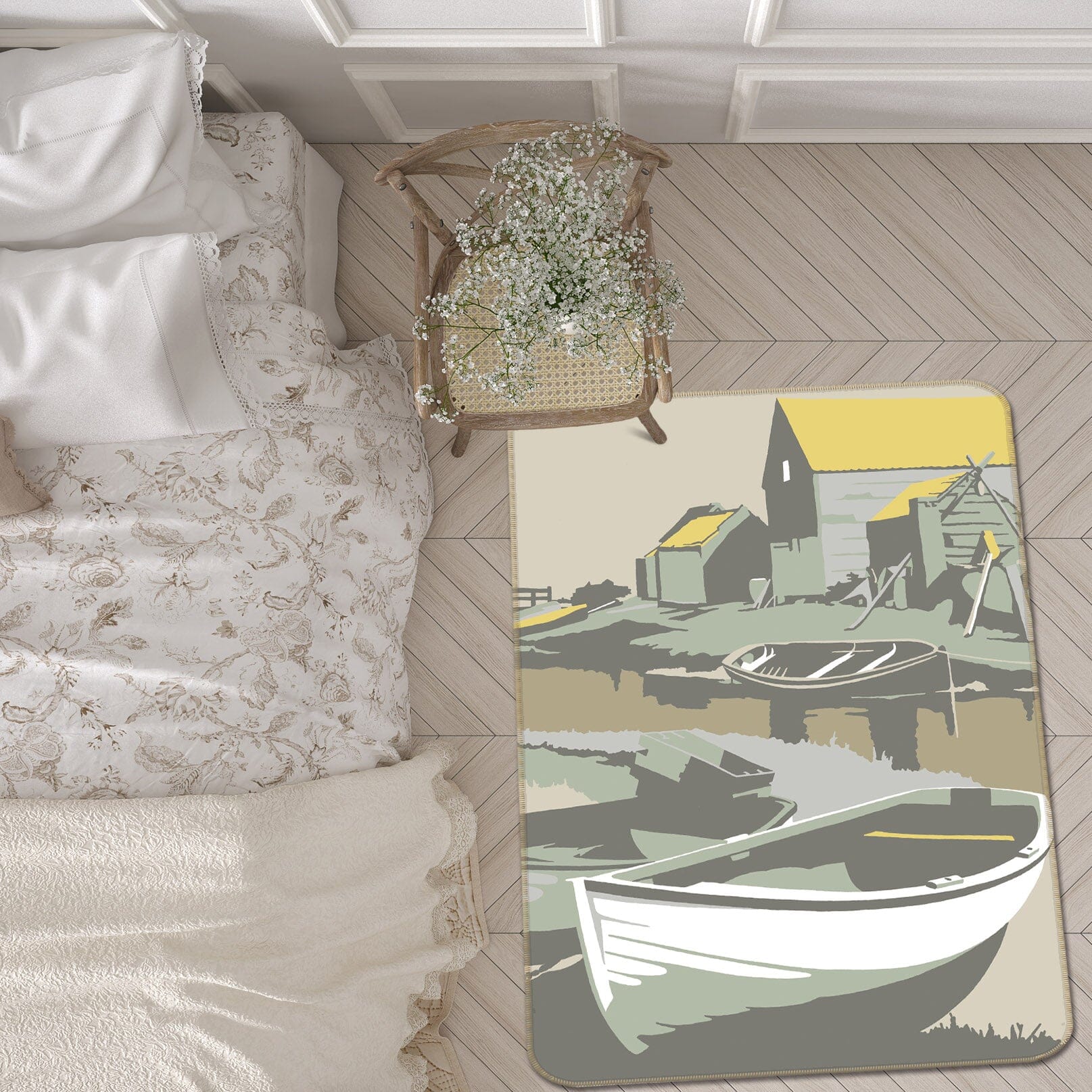 3D Southwold Harbour 1148 Steve Read Rug Non Slip Rug Mat Mat AJ Creativity Home 