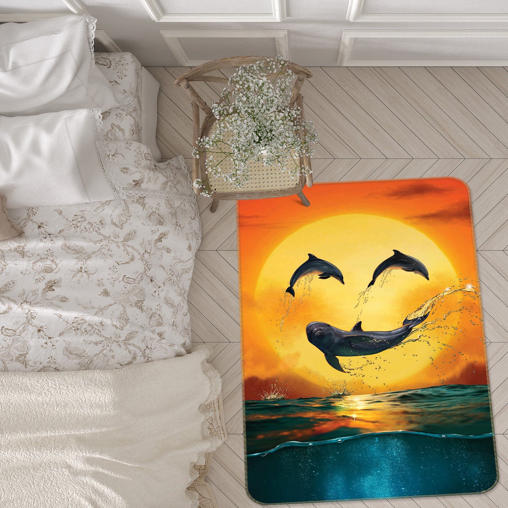 3D Dolphin Emoji Smily Def 1030 Vincent Hie Rug Non Slip Rug Mat Mat AJ Creativity Home 