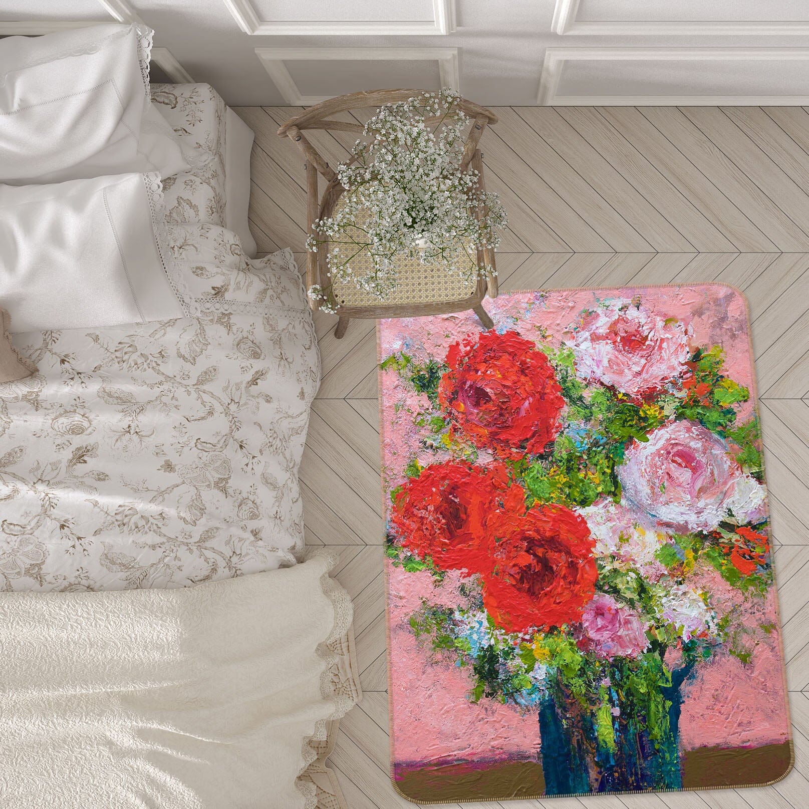 3D Vase Flowers 3007 Allan P. Friedlander Rug Non Slip Rug Mat Mat AJ Creativity Home 