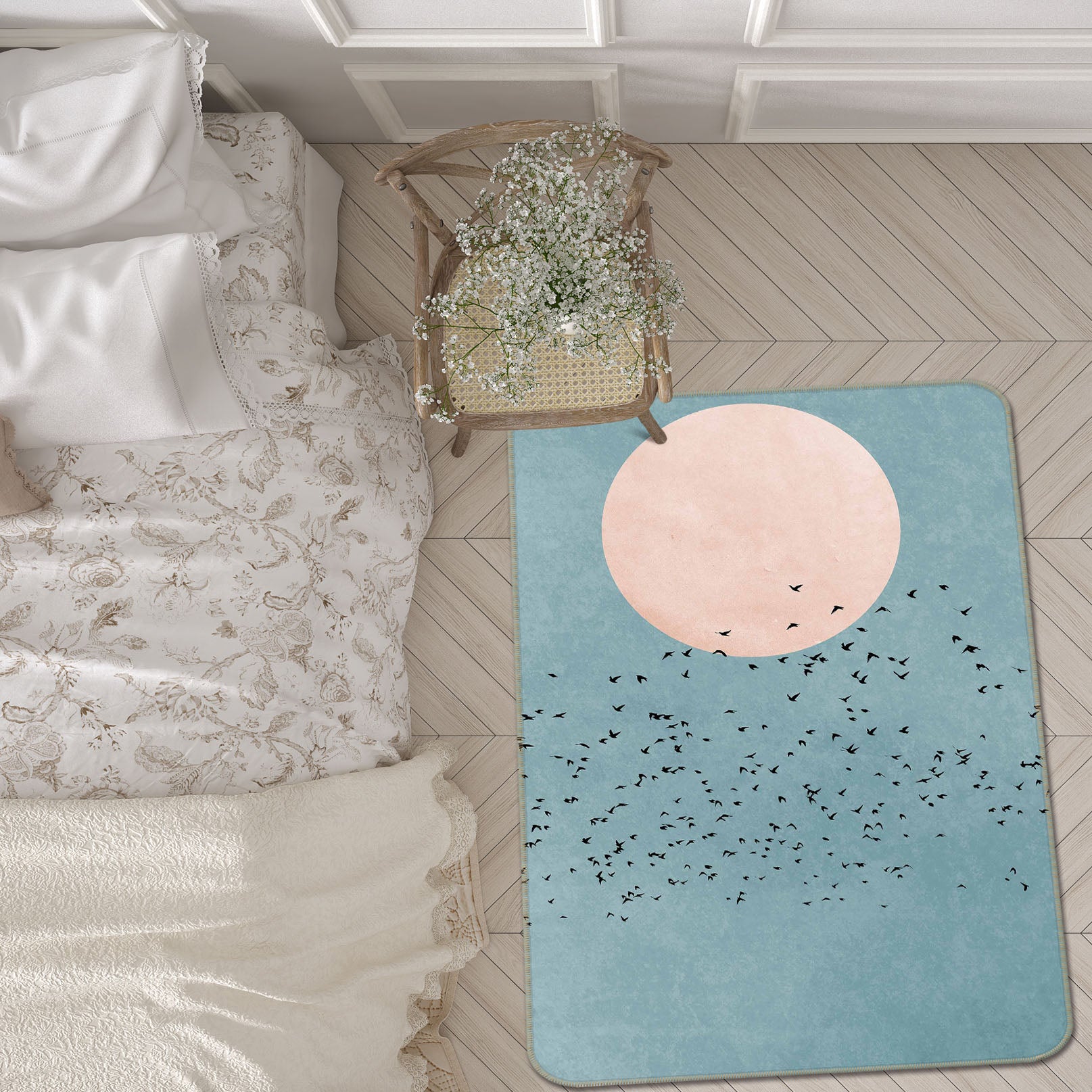 3D Moon 84126 Boris Draschoff Rug Non Slip Rug Mat