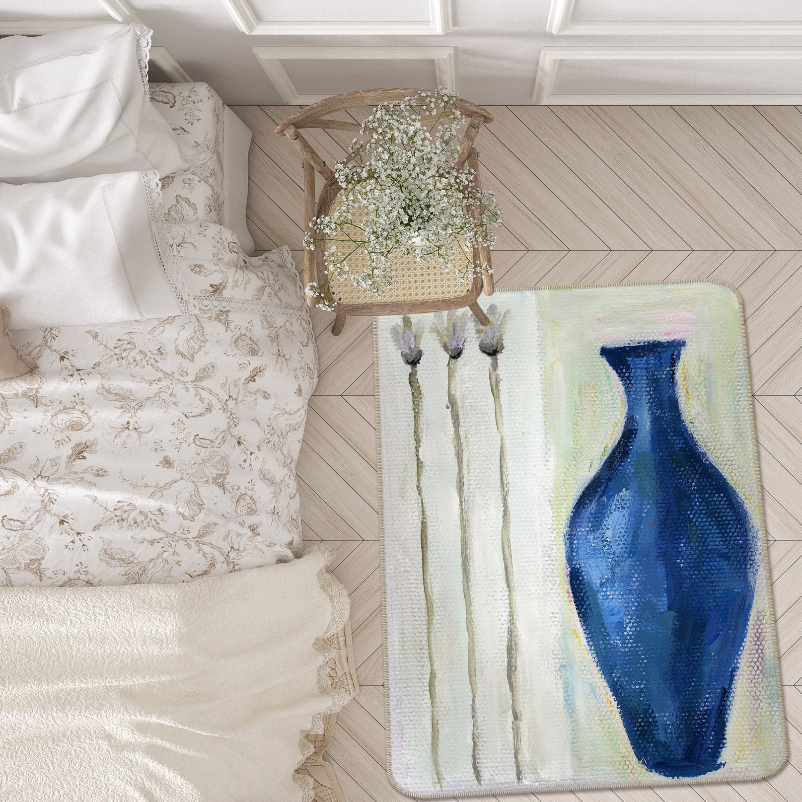 3D Blue Vase 32114 Non Slip Rug Mat