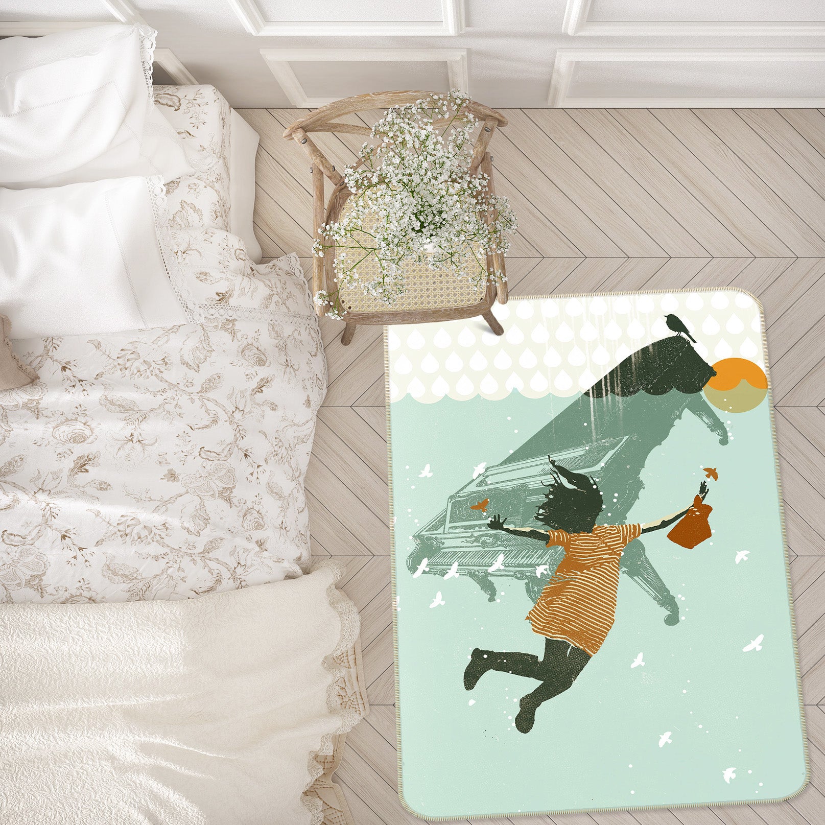 3D Girl Seal 84110 Showdeer Rug Non Slip Rug Mat