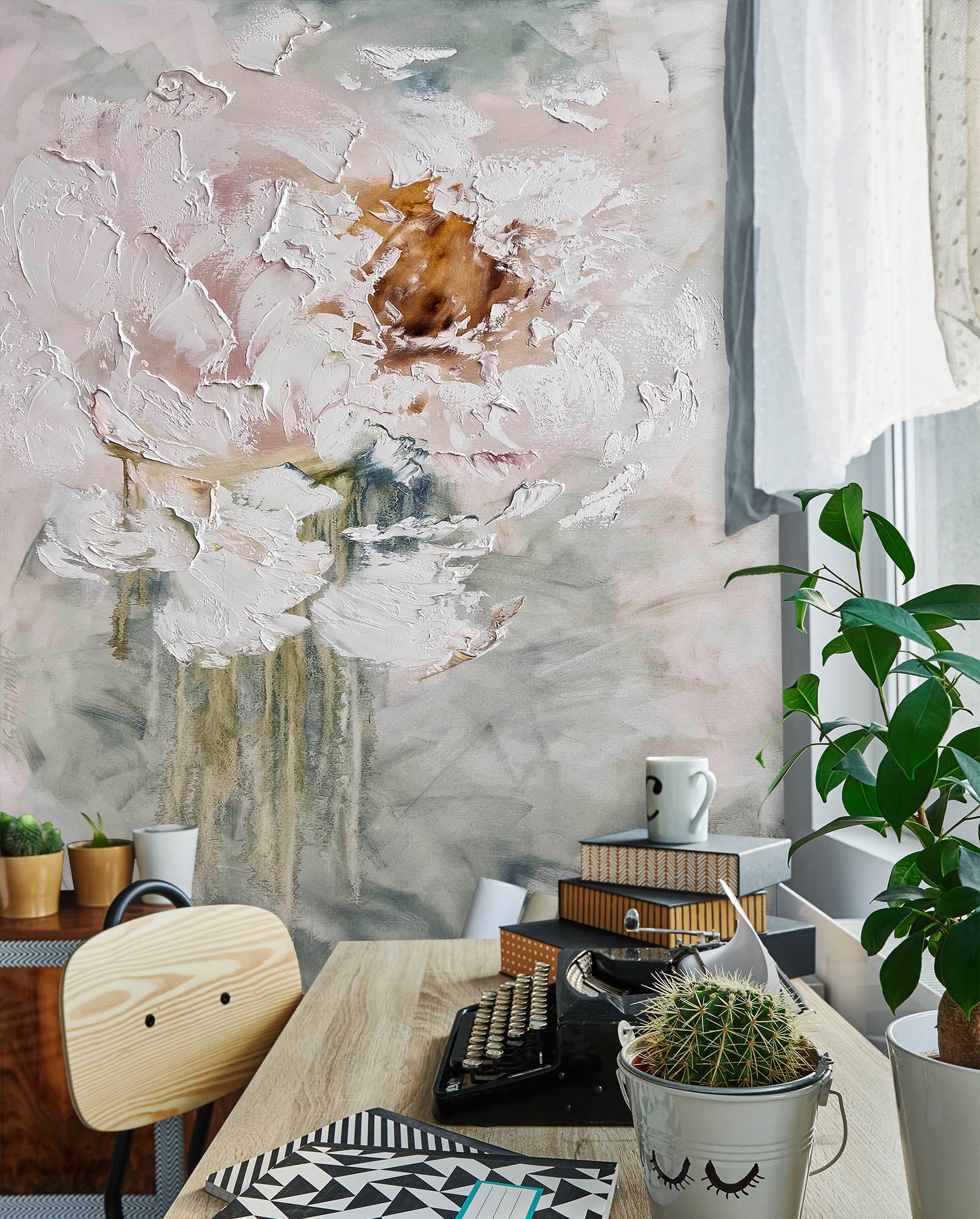 3D White Flower 3024 Skromova Marina Wall Mural Wall Murals