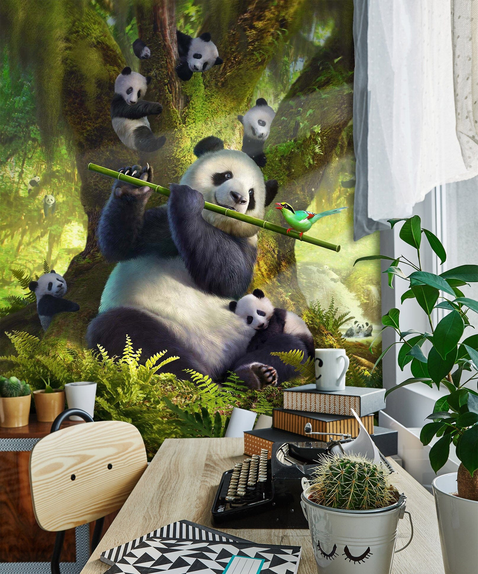 3D Panda Bear 1415 Jerry LoFaro Wall Mural Wall Murals Wallpaper AJ Wallpaper 2 
