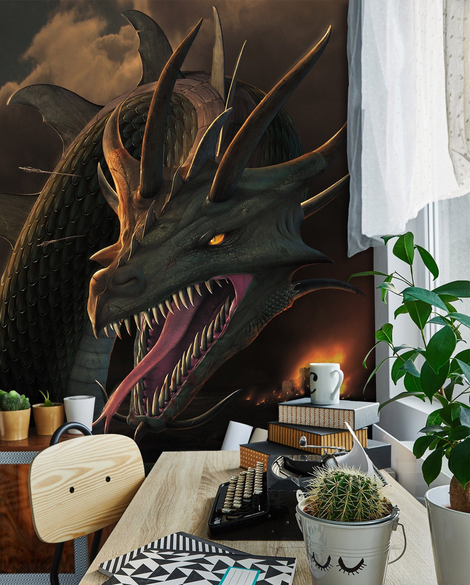 3D Dragon Mouth 1408 Wall Murals Exclusive Designer Vincent Wallpaper AJ Wallpaper 2 