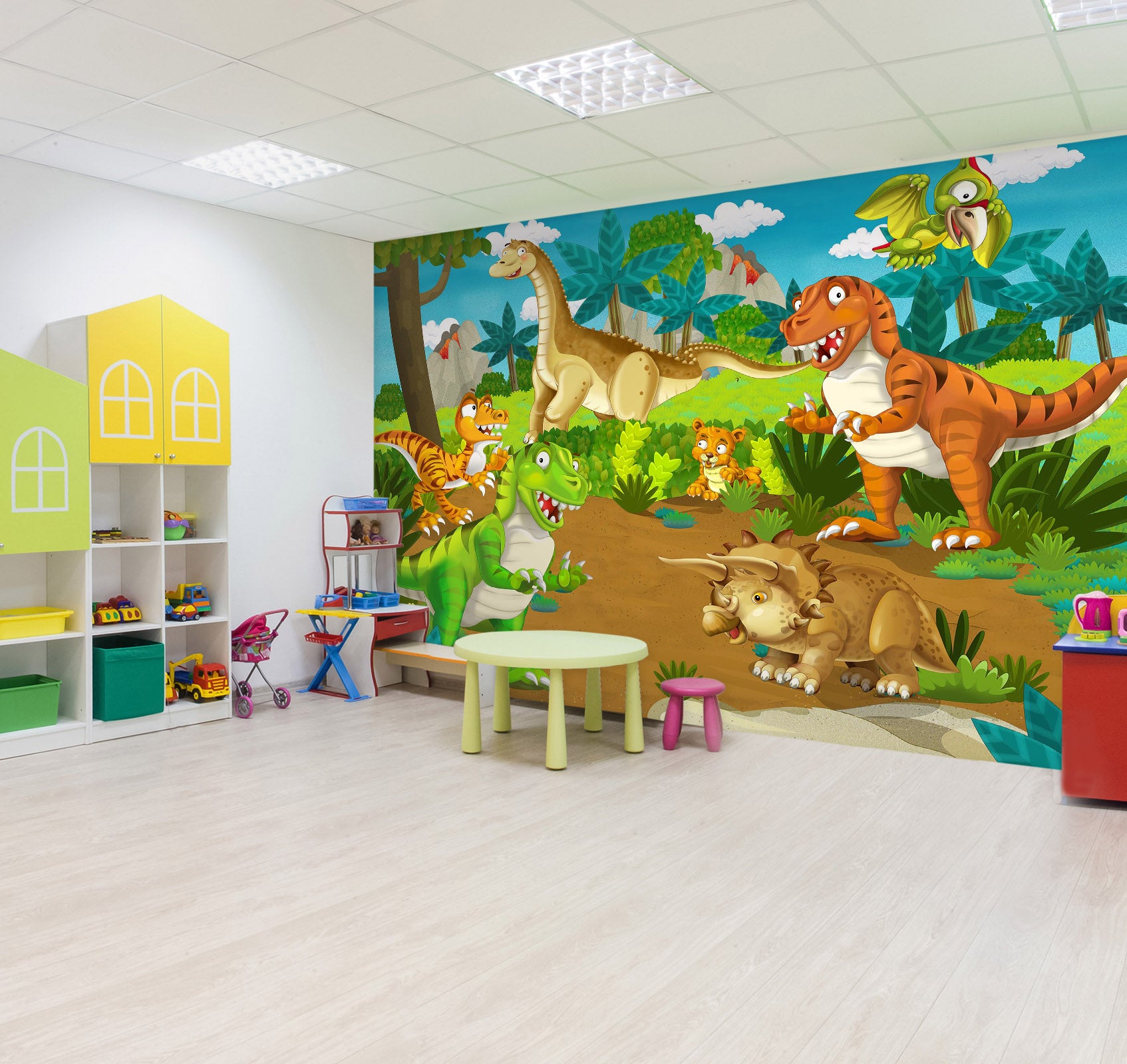 3D Cartoon Dinosa 249 Wall Murals