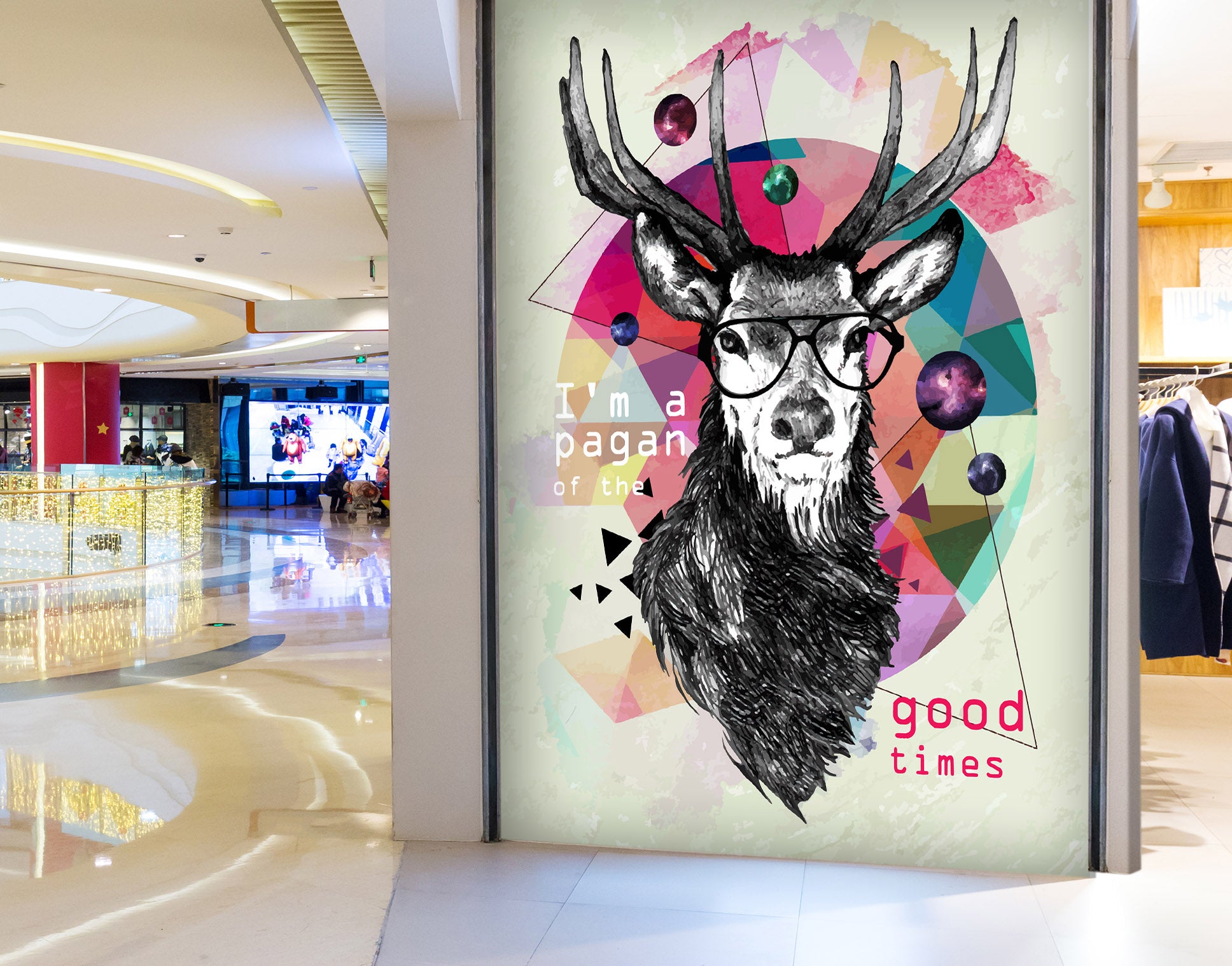 3D Goat Glasses 008 Wall Murals