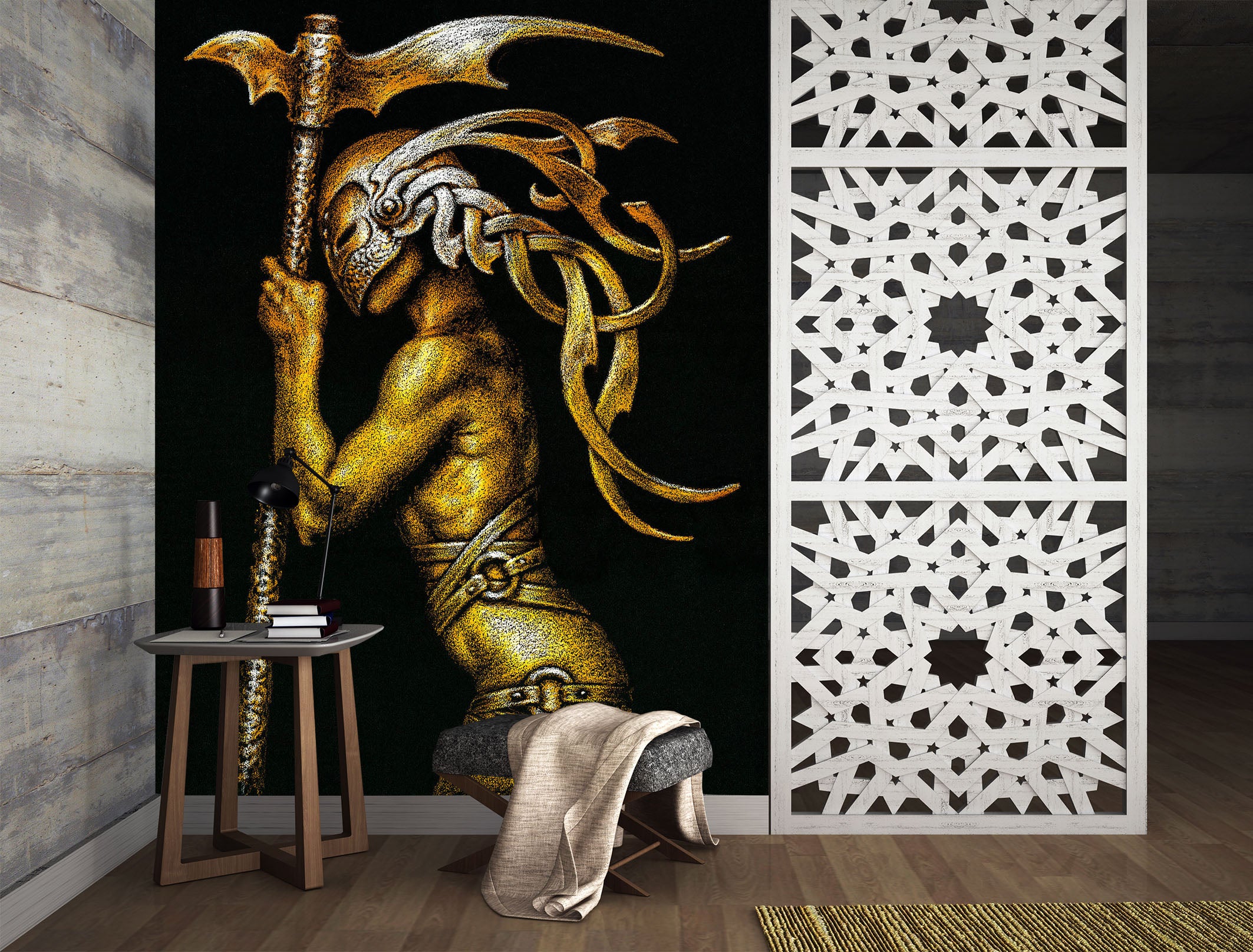 3D Arms Mask Man 7128 Ciruelo Wall Mural Wall Murals