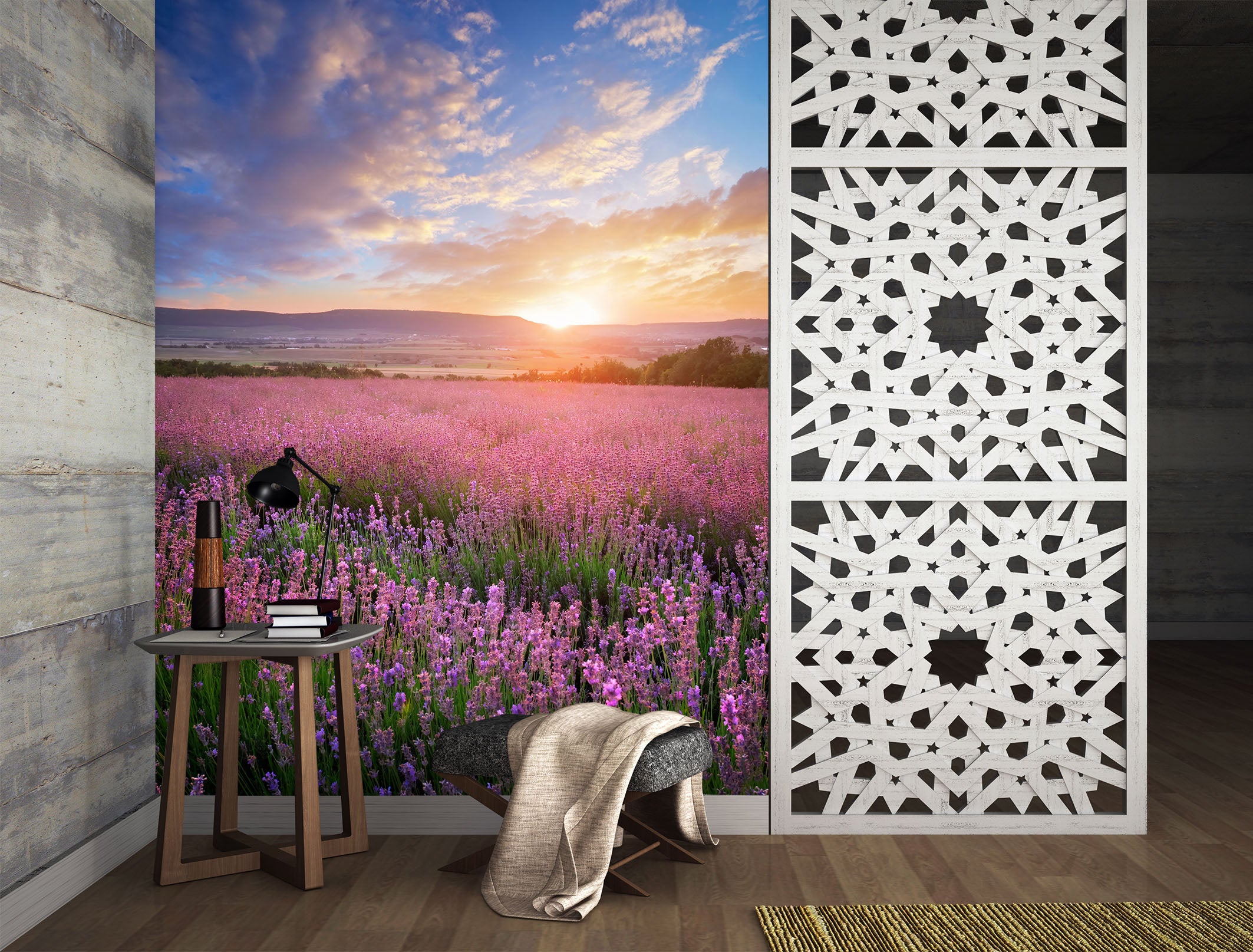 3D Lavender Bushes 58103 Wall Murals